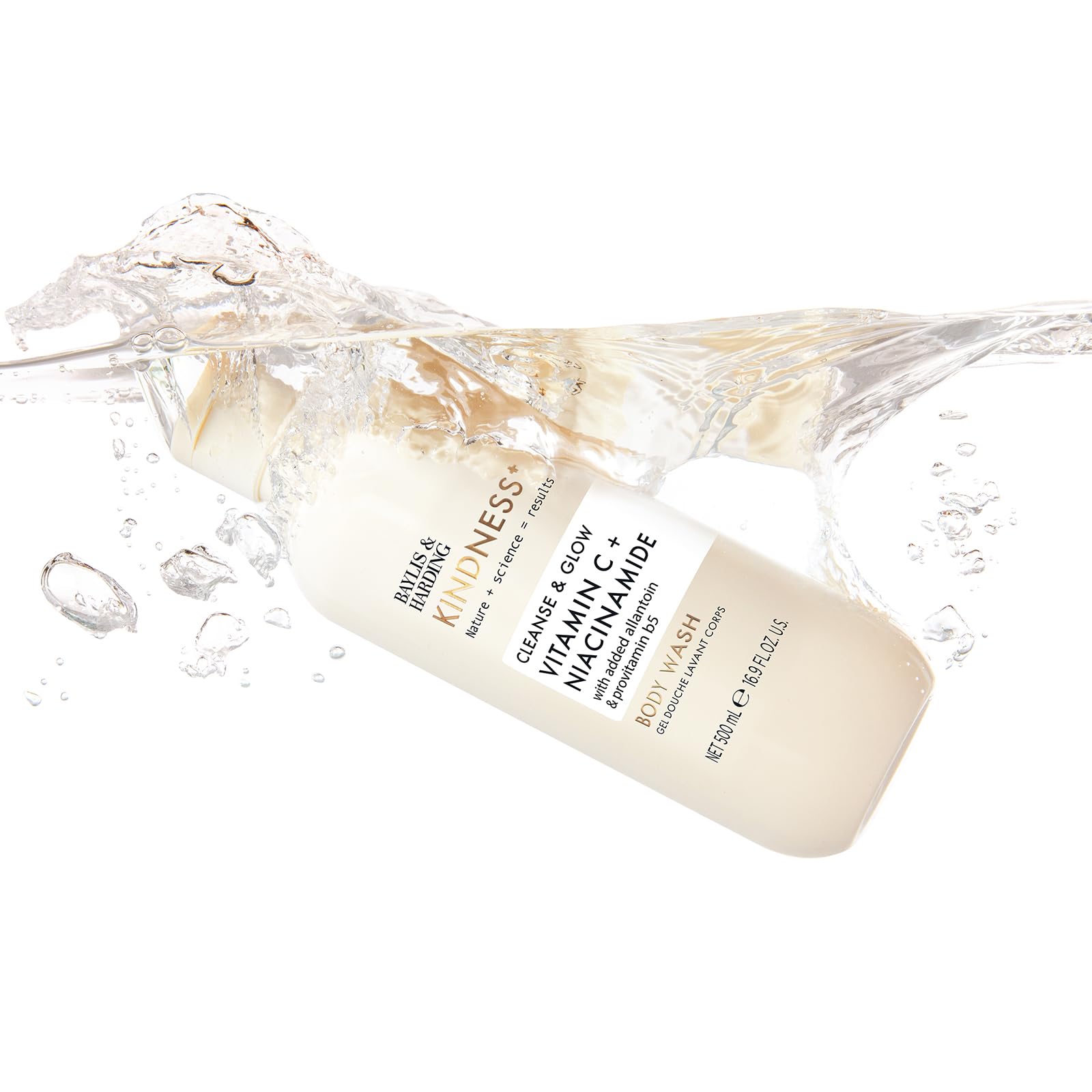Baylis & Harding Kindness + Vitamin C & Niacinamide, Orange & Mango Fragrance, 500 ml Cleanse & Glow Body Wash (Pack of 3) - Vegan Friendly