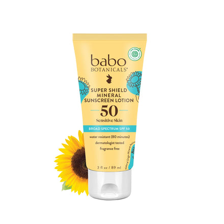 Babo Botanicals Sheer Mineral Sunscreen Lotion SPF 50 For Unisex 3 oz Sunscreen
