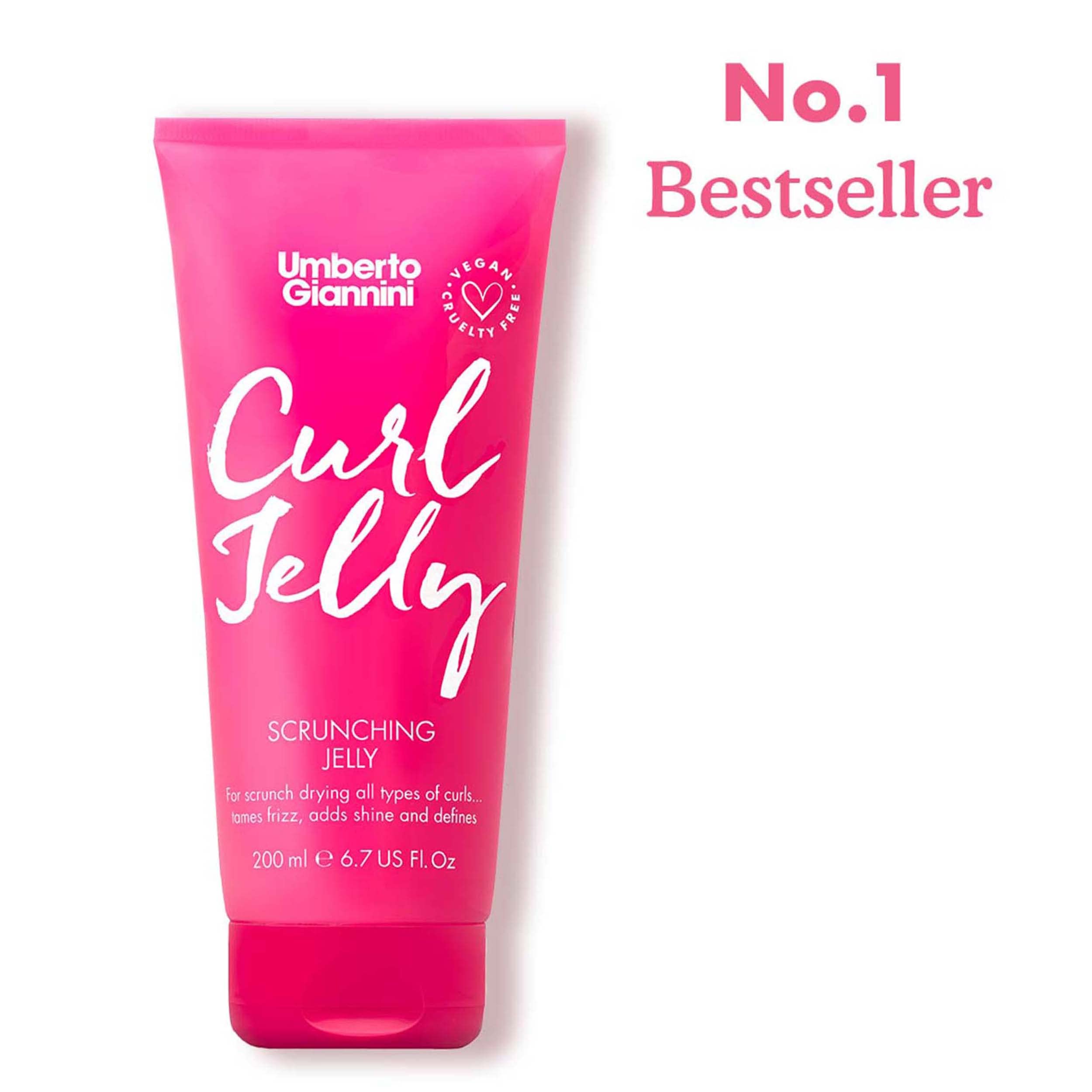 Umberto Giannini Curl Jelly Scrunching Jelly, Vegan & Cruelty Free Frizz Solution Gel for Curly or Wavy Hair, 200 ml (3 Pack)