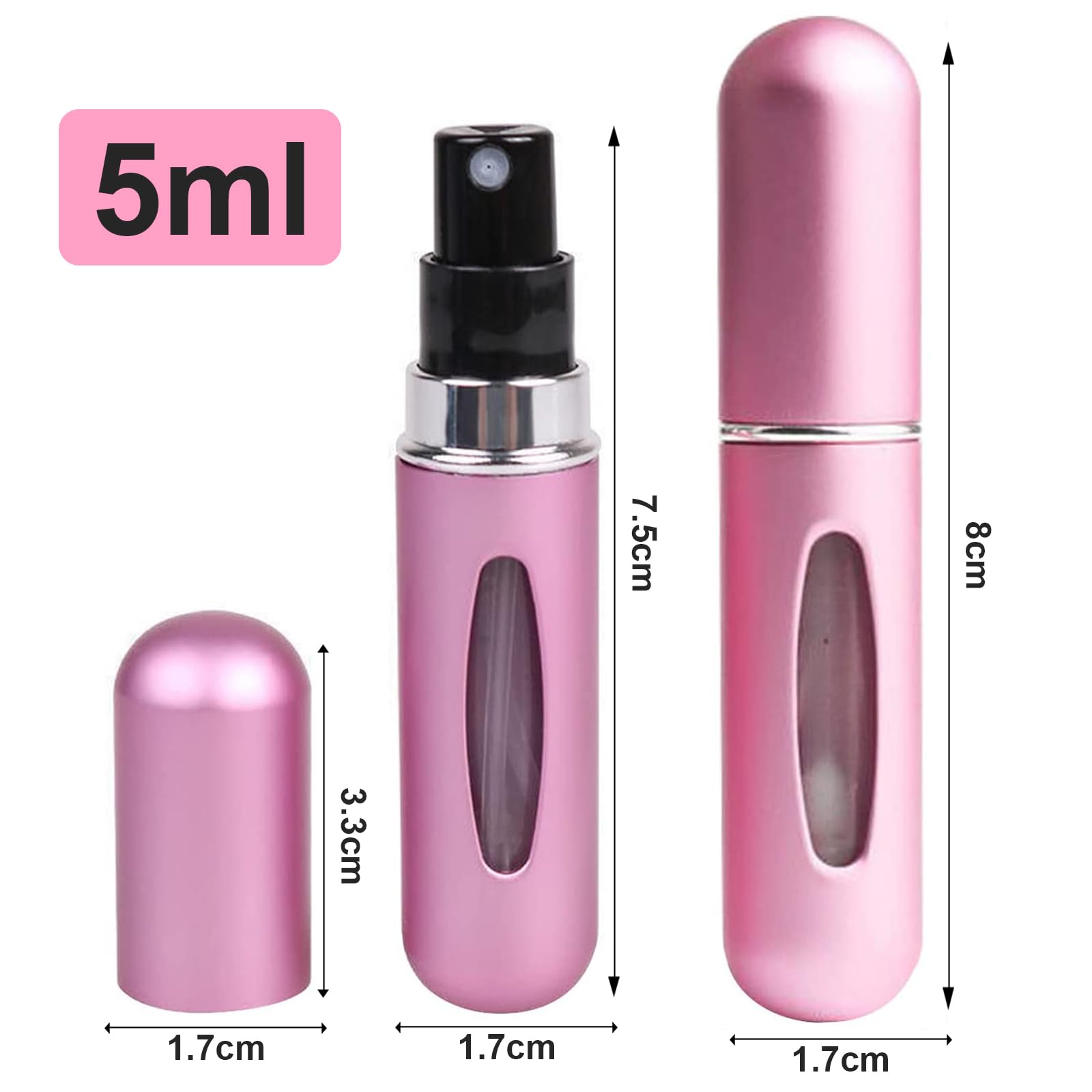 4PCS Perfume Atomizer Bottle, 5ML Travel Perfume Atomiser Refillable Mini Spray Bottles, Portable Atomiser Perfume Spray Bottle Empty Cologne Dispenser for Travel Holiday and Outdoor Activities