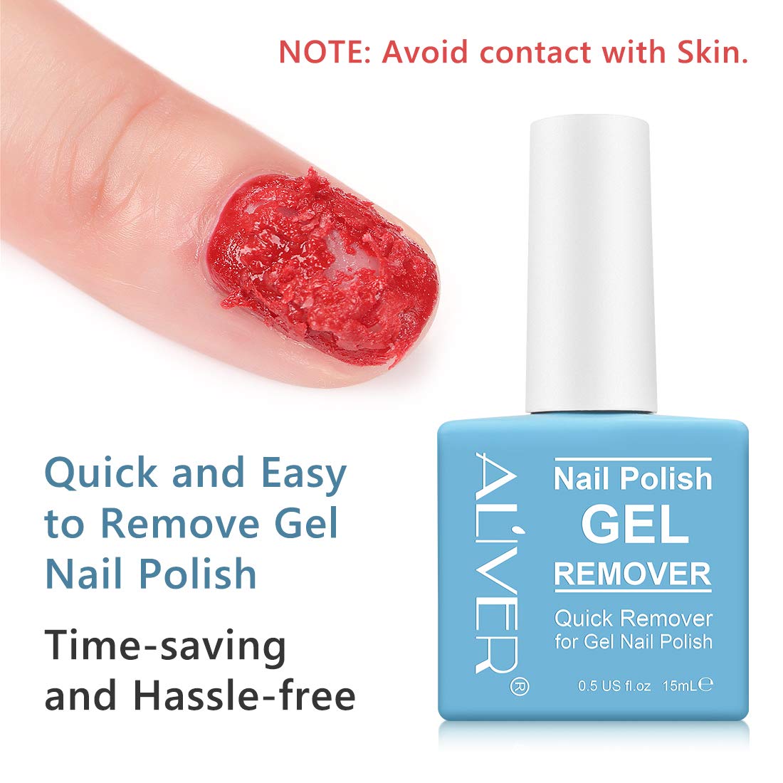 Gel Nail Polish Remover 2 Pcs, Peel off in 3-5 Min, Easy Quick Remove Gel Nail, Acrylic & UV Nail, Without Foil Soak or Wrap, Do Not Hurt Nails, with Nail File, Cuticle Pusher and Nail Polish Scraper