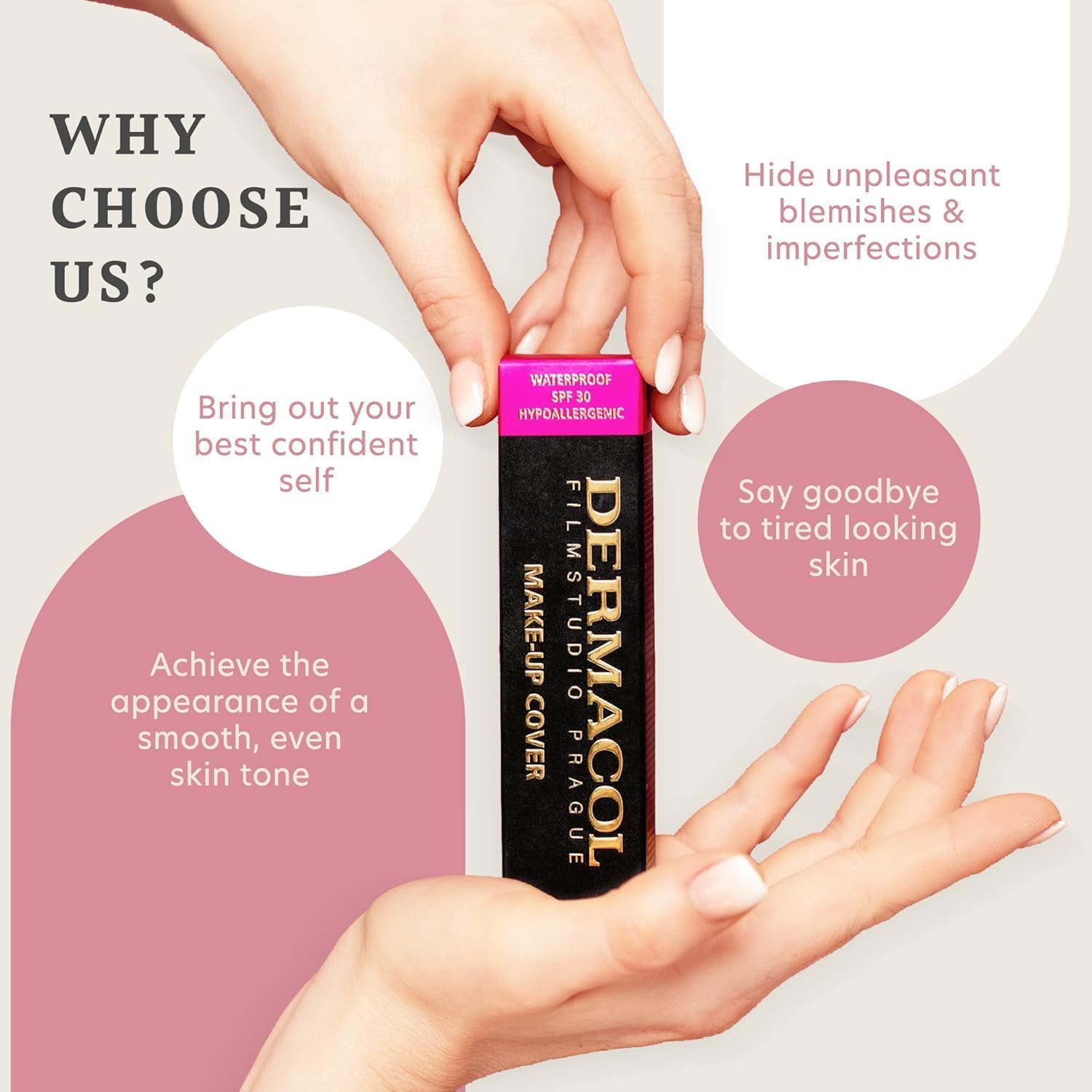 Dermacol - Full Coverage Matte Foundation with SPF 30, Waterproof Foundation for Oily Skin, Acne, & Under Eye Bags, Long-Lasting Makeup, 30g - Shade 207
