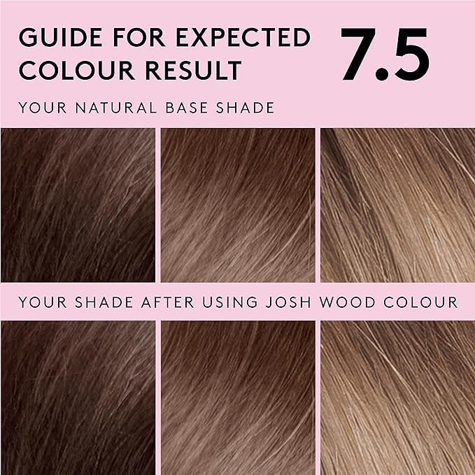 Josh Wood Permanent Colour 7.5 (Darkest Blonde) Celebrity-approved ammonia-free - Leaves hair super shiny and hydrated with 100% grey coverage - Natural-looking and Vegan
