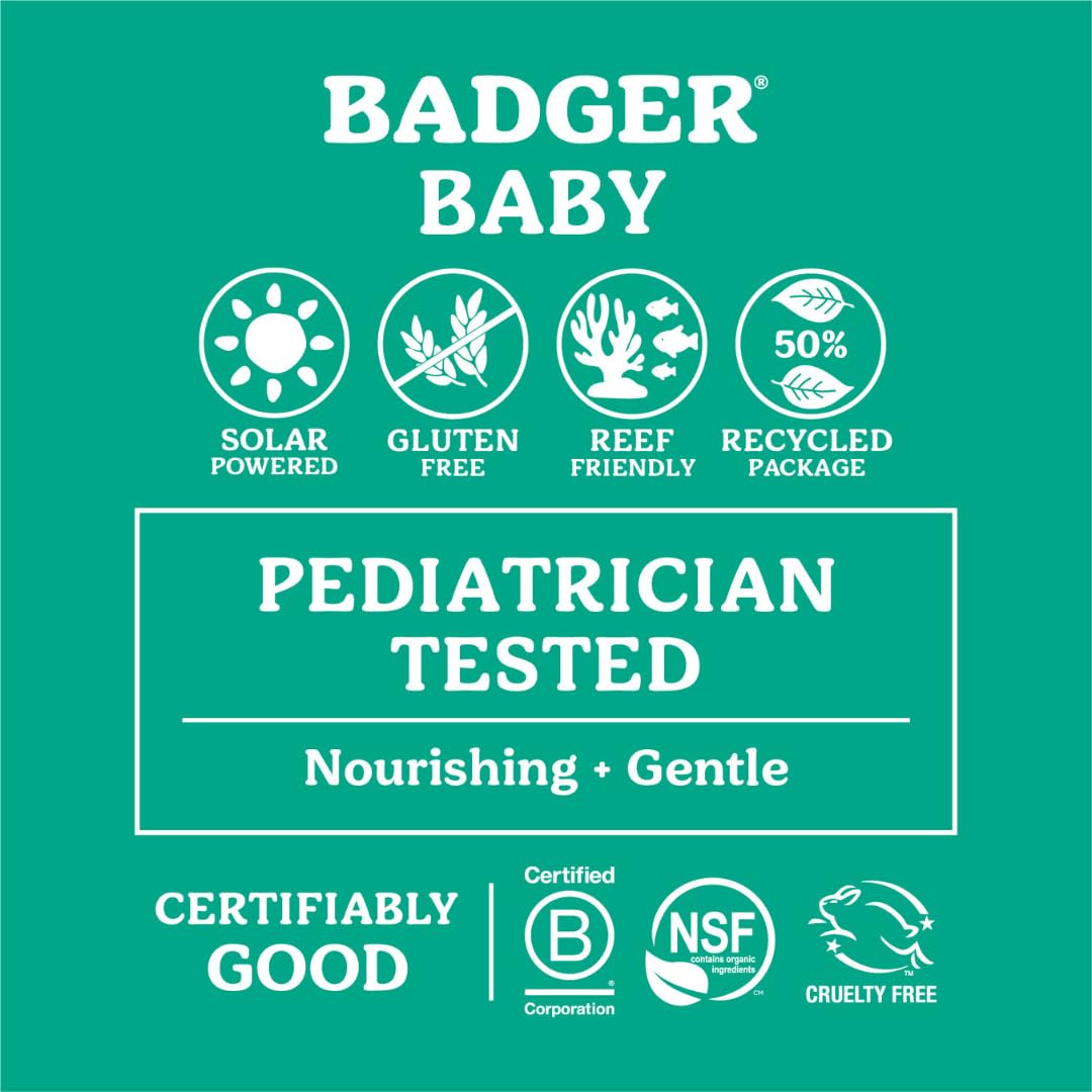 Badger Baby Sunscreen Cream SPF30 | Broad Spectrum & Water Resistant | Protects From UV Rays (87ml)