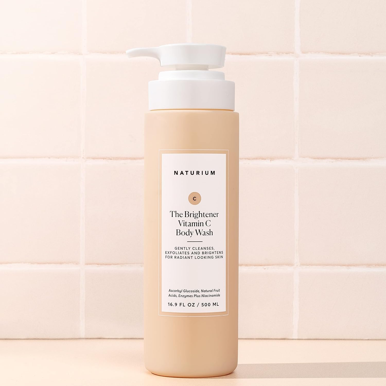 Naturium The Brightener Vitamin C Body Wash, Gentle Cleanser | 16.9 FL OZ / 500 ML