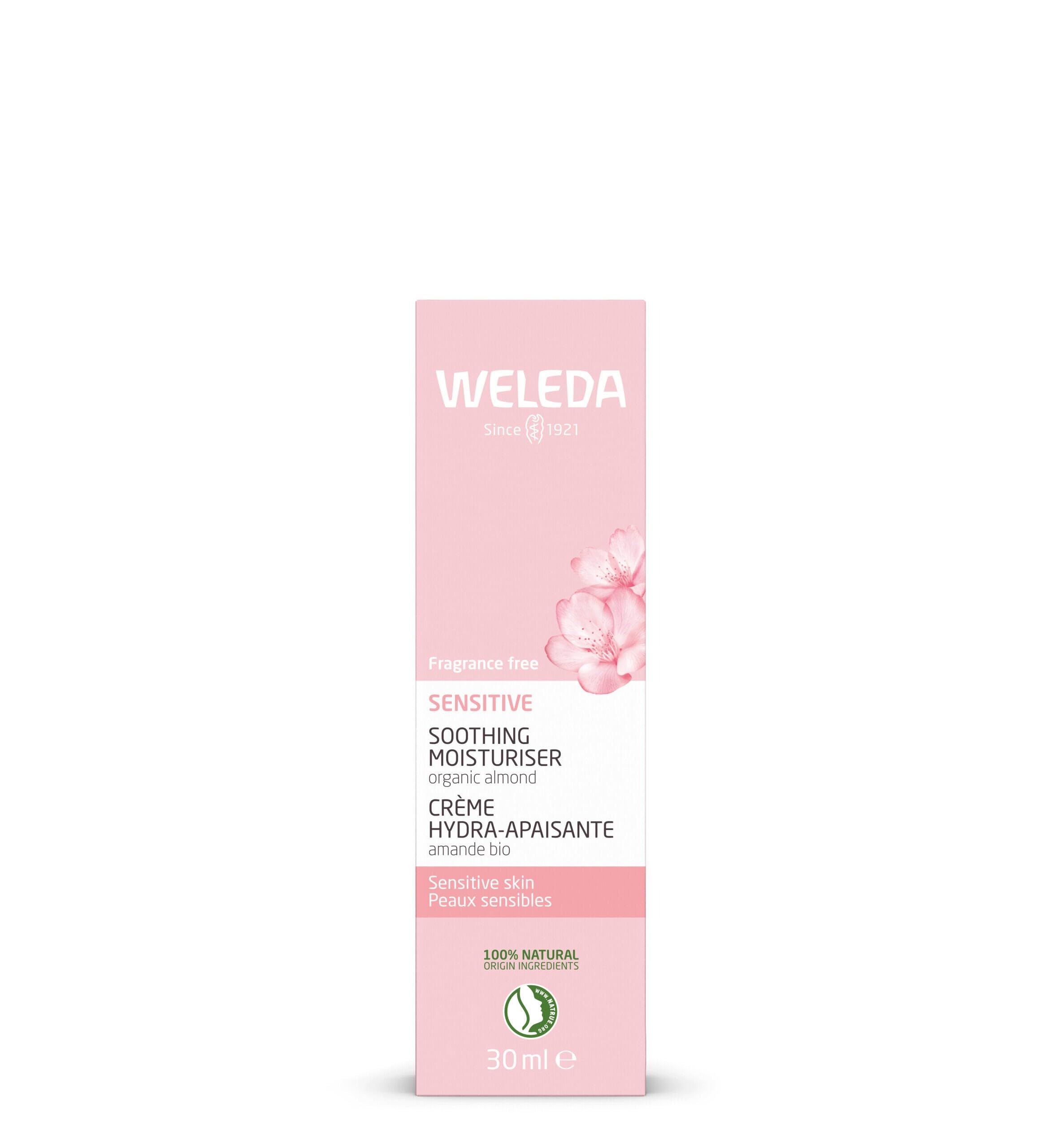 Weleda Sensitive Care Facial Cream, Organic Face Cream w. Natural Almond Extract, Gentle & Soothing Face Moisturiser, Paraben Free, Fragrance Free Face Cream for Women & Men by Weleda Skin Care - 30ml