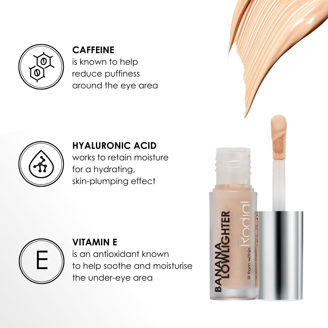 Rodial Banana Lowlighter Travel Size 1.6ml, Lightweight Brightening Concealer for Natural Radiance, Hydrating Formula