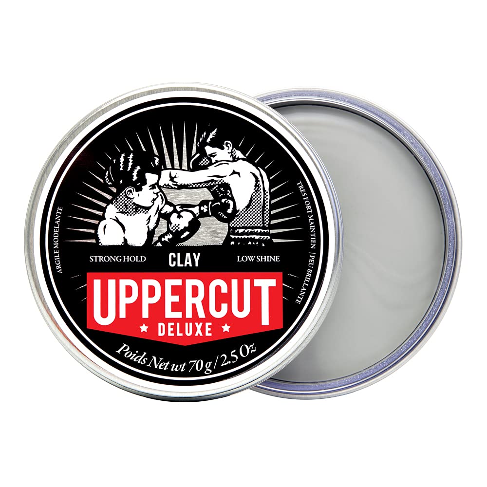 Uppercut Deluxe Clay, Professional Water Based Product for a Natural Looking Finish, Strong Hold and Low Shine Hair Clay For Men 70g