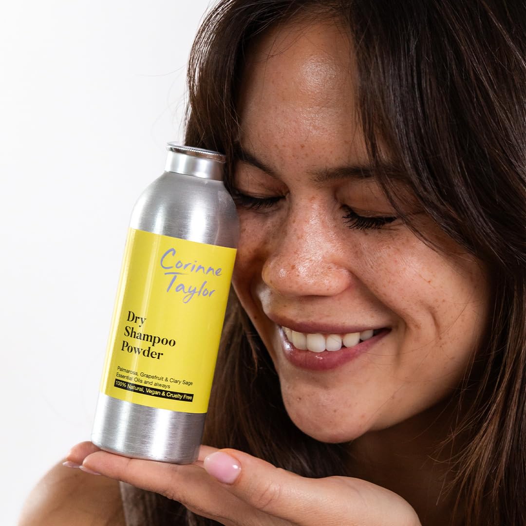 Corinne Taylor | Organic Dry Shampoo Powder | Grapefruit, Palmarosa & Clary Sage | Volumising | Talc Free | 100% Natural | Vegan | 85g