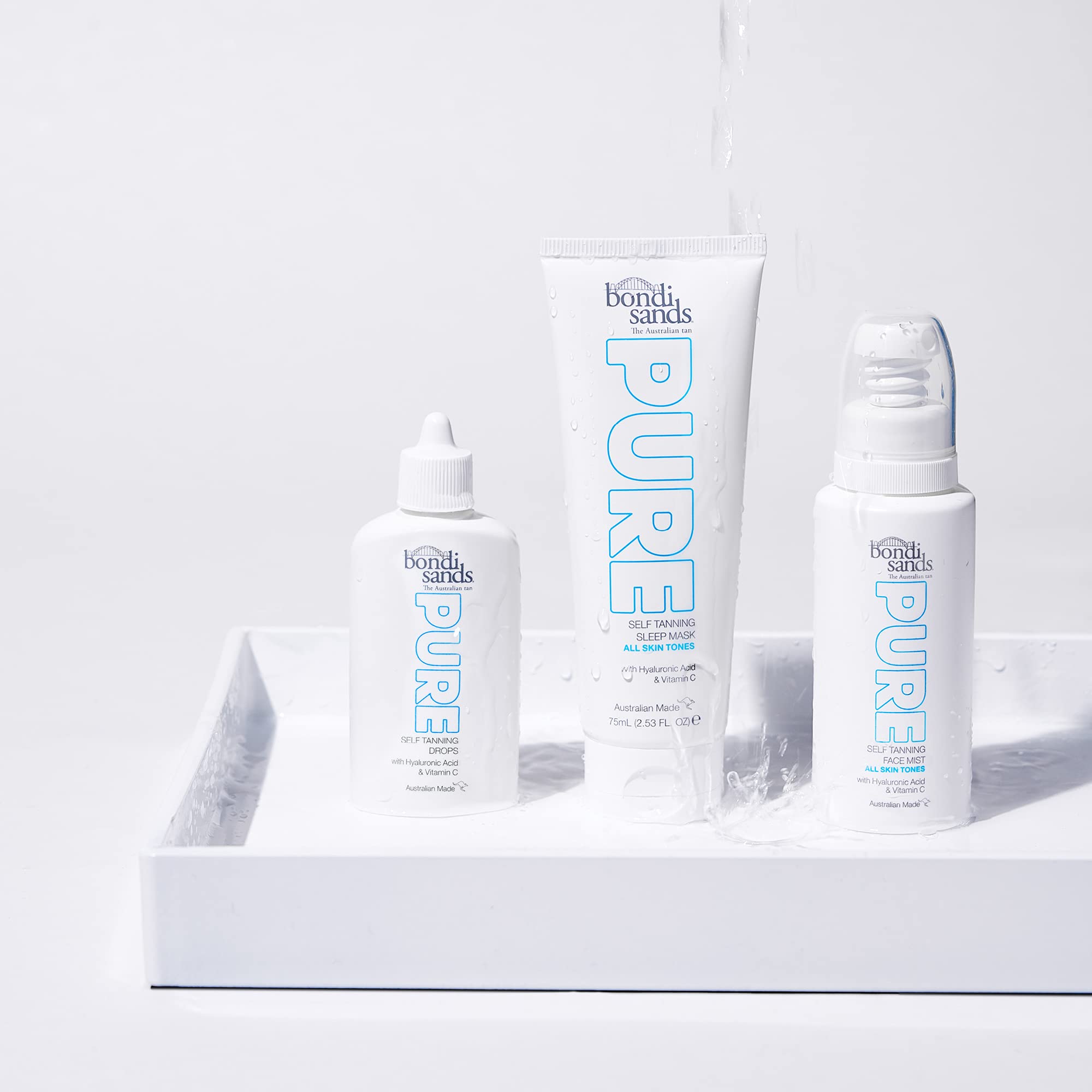 Bondi Sands PURE Self-Tanning Drops | Buildable + Customizable, Enriched with Hyaluronic Acid, Fragrance Free, Cruelty Free, Vegan | 1.35 Oz/40 mL