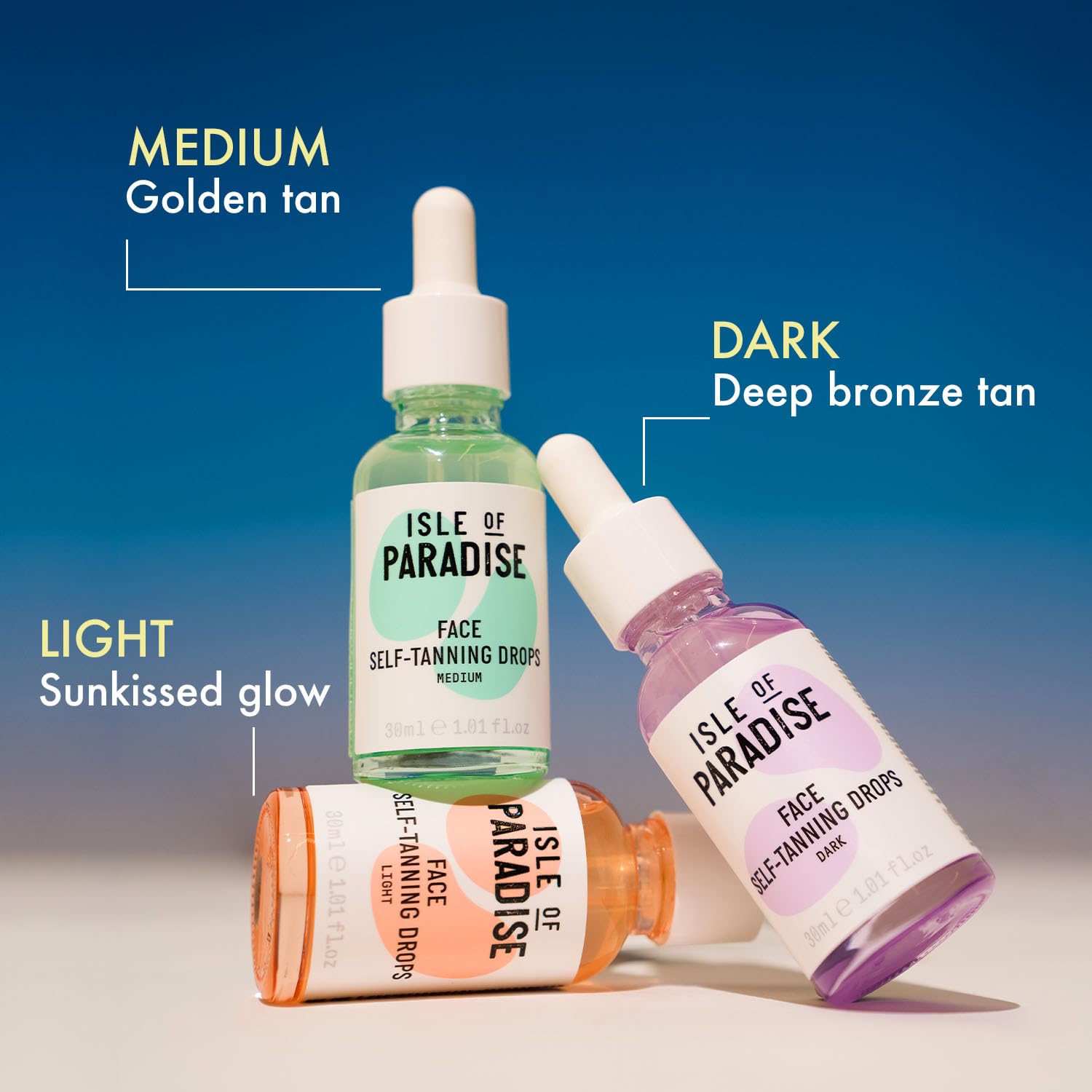 Isle of Paradise Self Tanning Face Drops Dark (30 ml) Add Self Tanning Drops to Skin Care Natural Ingredients & Vegan