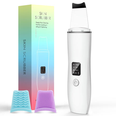 Face Scrubber Ultrasonic Skin Scrubber Blackhead Remover Tool Pore Remover Facial Skin Scrubber Electric for Deep Cleansing 4 Modes Blackhead Remover Rechargeable Include 2 Silicone Covers