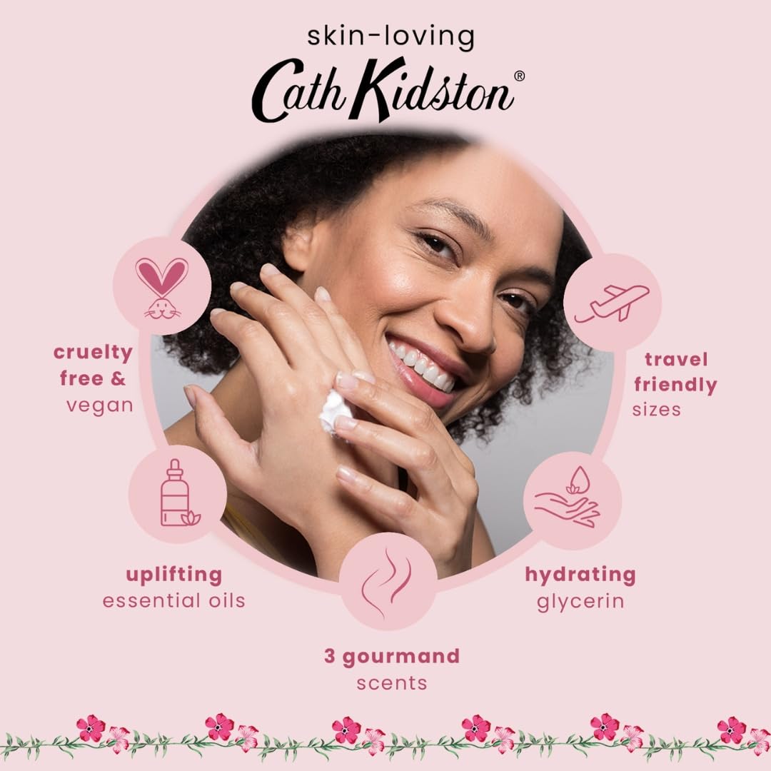 Cath Kidston Hand Cream Trio 3 x 30 ml, Scented and Infused With Essential Oils, Shea Butter, Pocket and Travel Size and Vegan and Cruelty Free, Beauty Gift For Her, Carnival Parade Collection