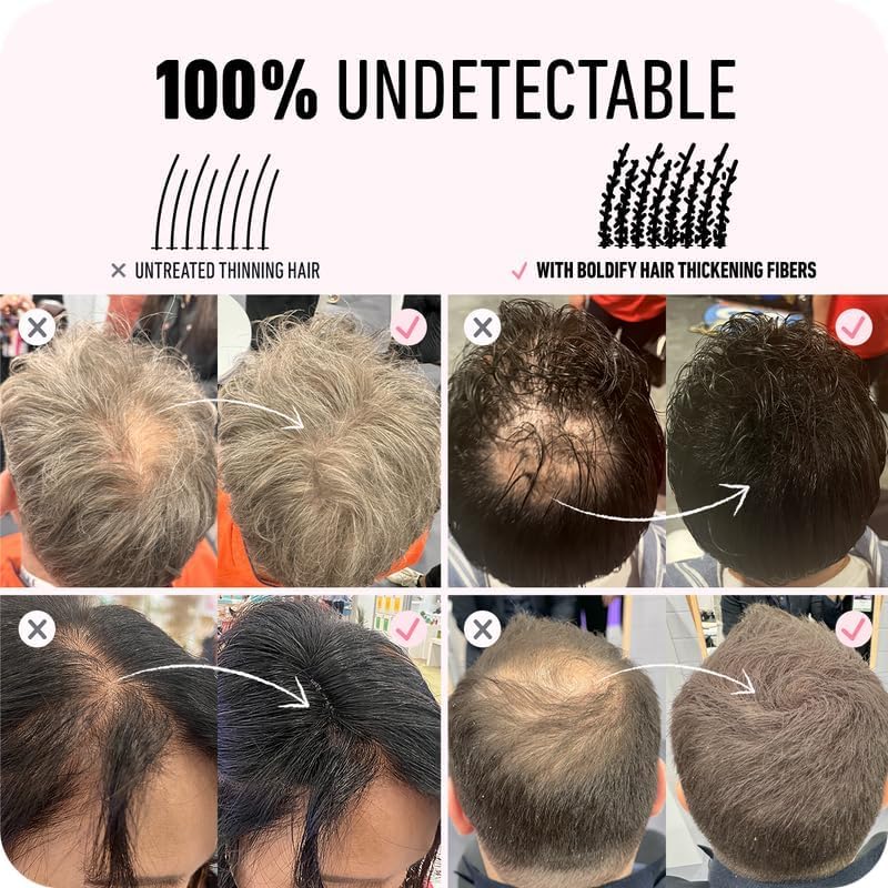 BOLDIFY Hair Fibres (28g) - Fill In Thinning and Fine Hair for an Instantly Fuller, Thicker Look - 14 Shades for Women and Men - Light Brown