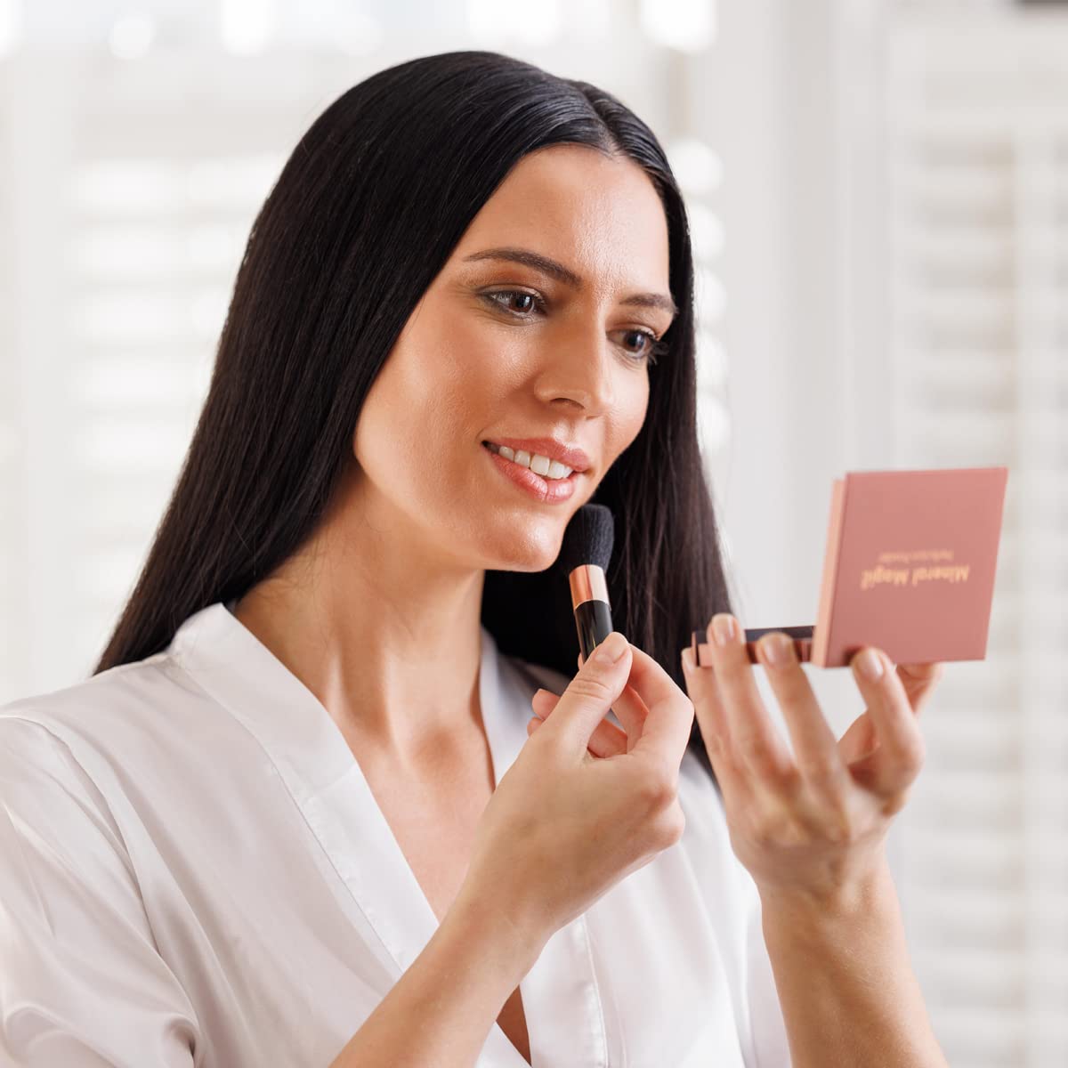 JML Mineral Magic Makeup Perfection Powder - Long Lasting Pressed Face Powder Foundation Covers Conceals, Corrects and Q10 Hydrates - Make Up to Cover Fine Lines Blemishes and Dark Circles - Mocha
