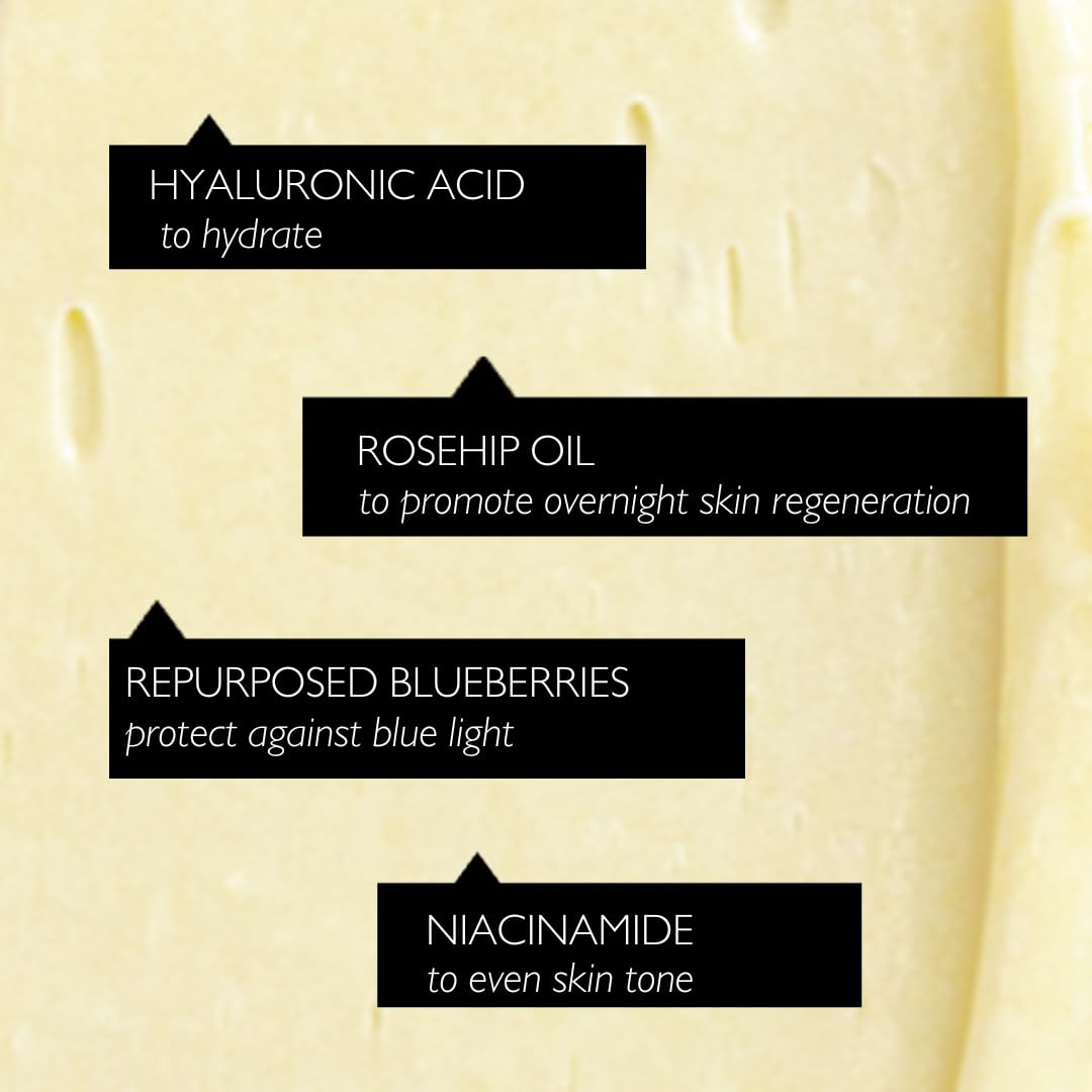 UPCIRCLE Night Cream with Hyaluronic Acid + Niacinamide 1.85oz - Nourishing and Unscented for Sensitive Skin with Anti-Ageing Properties - Vegan + Cruelty-Free