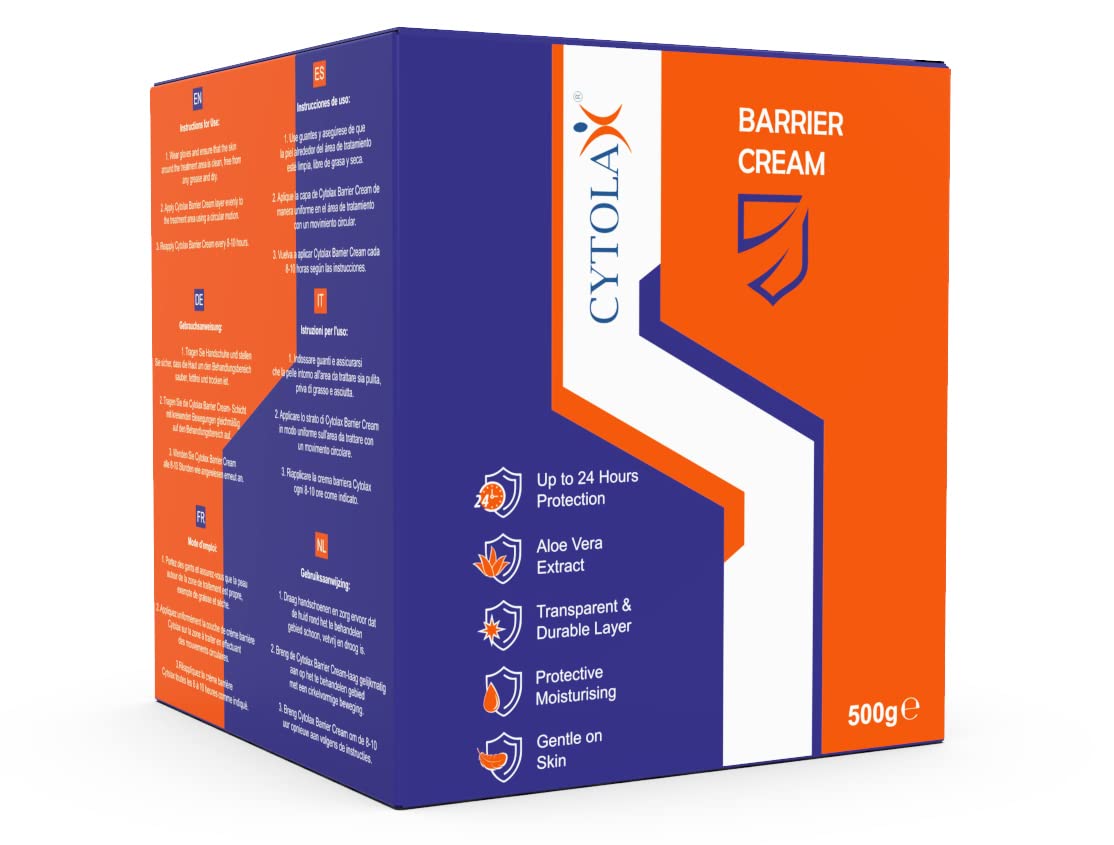 Cytolax Barrier Cream 500g | Durable 24hour Protection | Prevents Skin Irritation & Sores | Improves Elasticity & Repairs Damaged Skin | Incontinence Cream with Shea Butter & Aloe Vera extracts