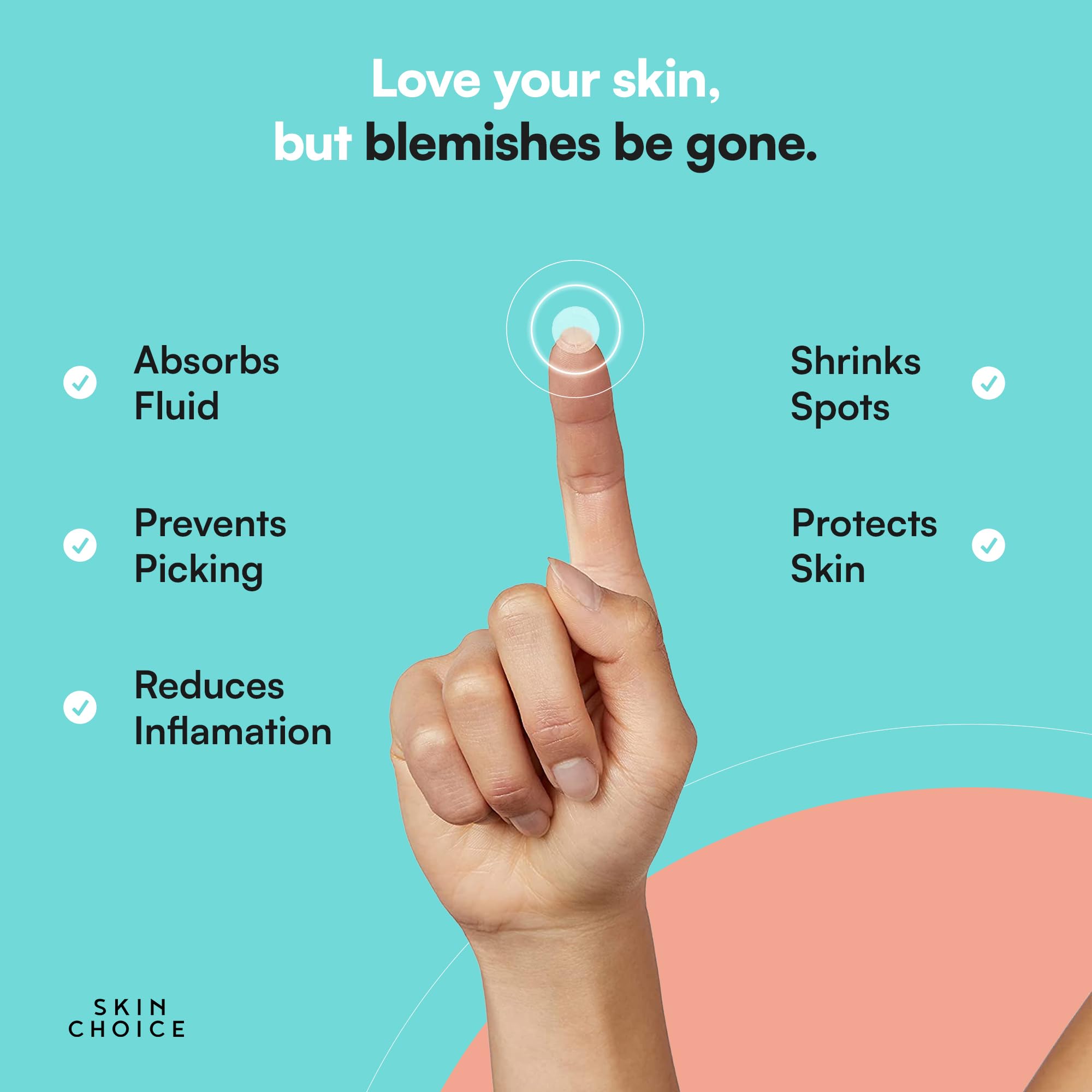 SKIN CHOICE Pimple Patches - Breakout Spot Patches (Pack of 75) Acne Patches, Hydrocolloid Patches, Spot Stickers For Face, Spot Treatment Dots, Mighty Blemish Patches, Vegan, Cruelty-Free Skin Care