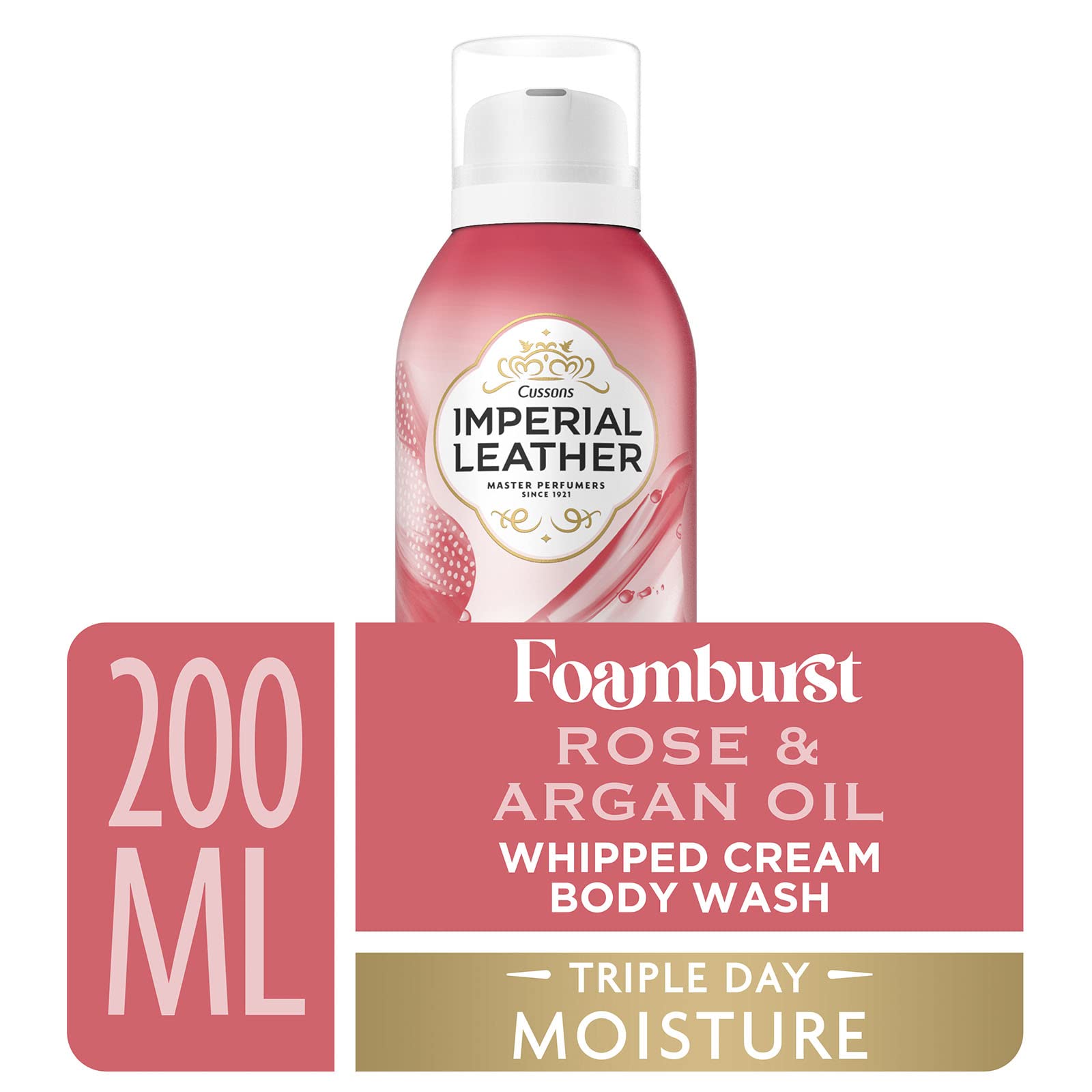 Imperial Leather Foamburst, Triple Day Moisture Shower Gel, Rose & Argan Oil Fragrance Body Wash, Luxurious Foam Lather, Gentle Skin Care, Bulk Buy, Pack of 6 x 200ml