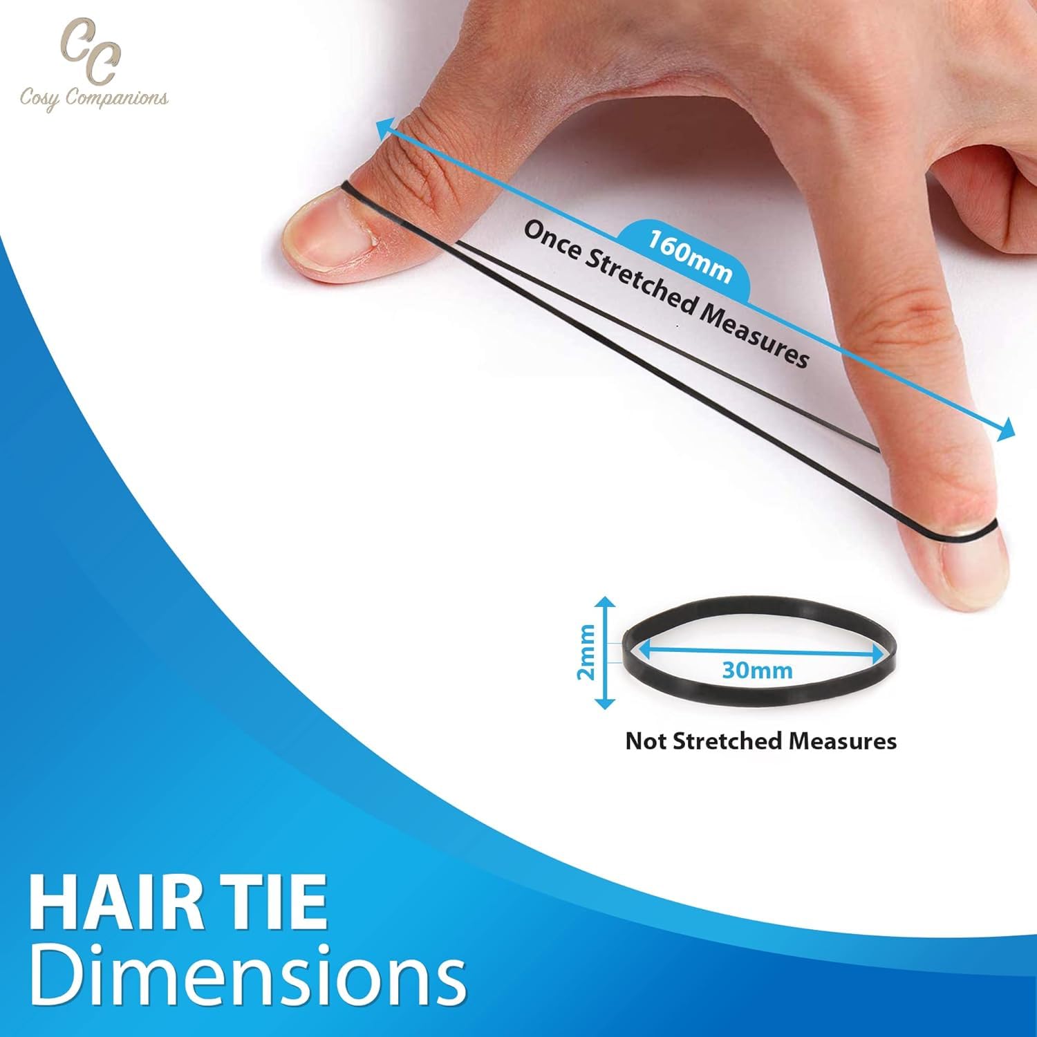 Cosy Companions™ Black Hair Bands 250 Pack