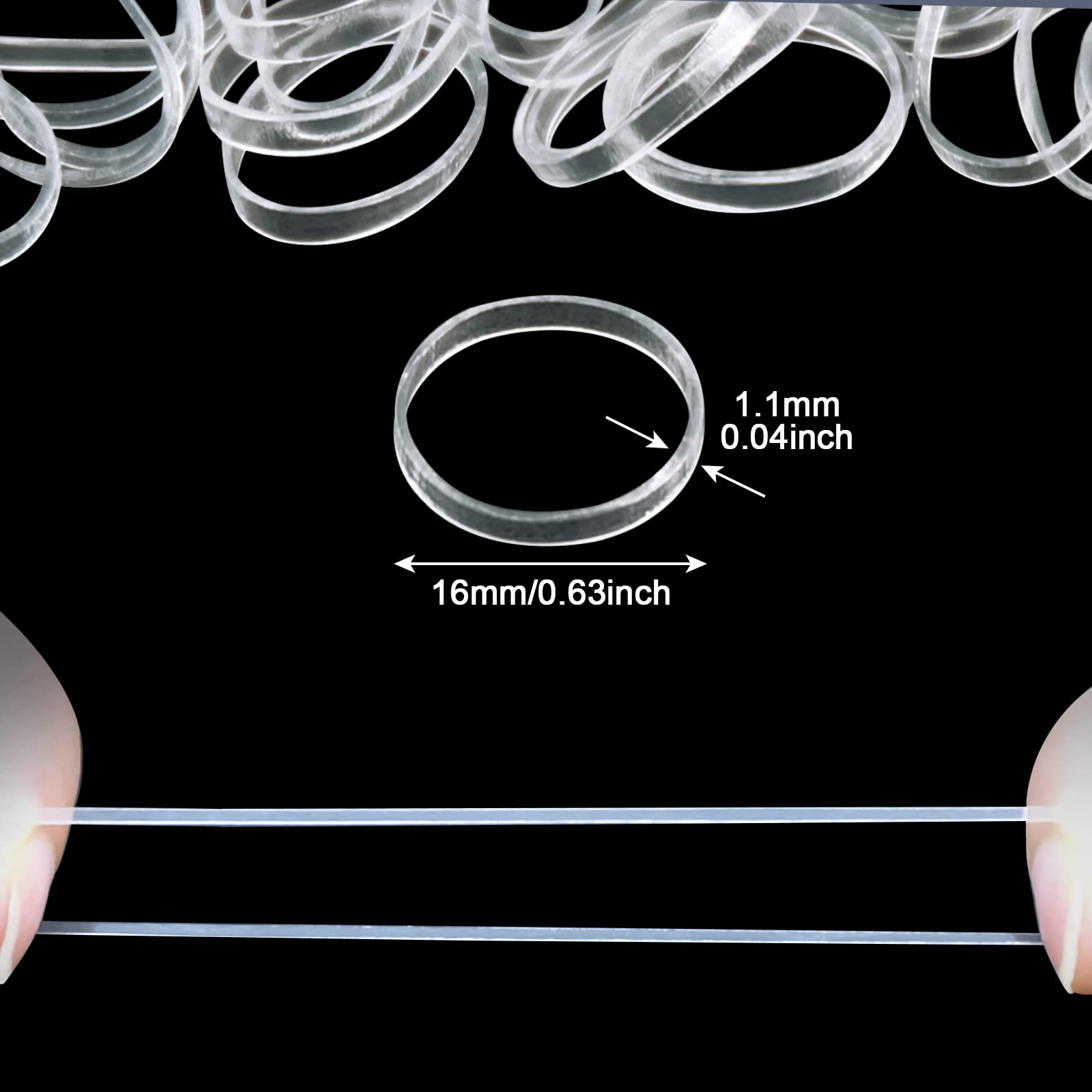 Hanyoushengvance Clear Elastic Hair Bands,1100 Mini Rubber Bands,Soft Hair Elastics Ties Bands