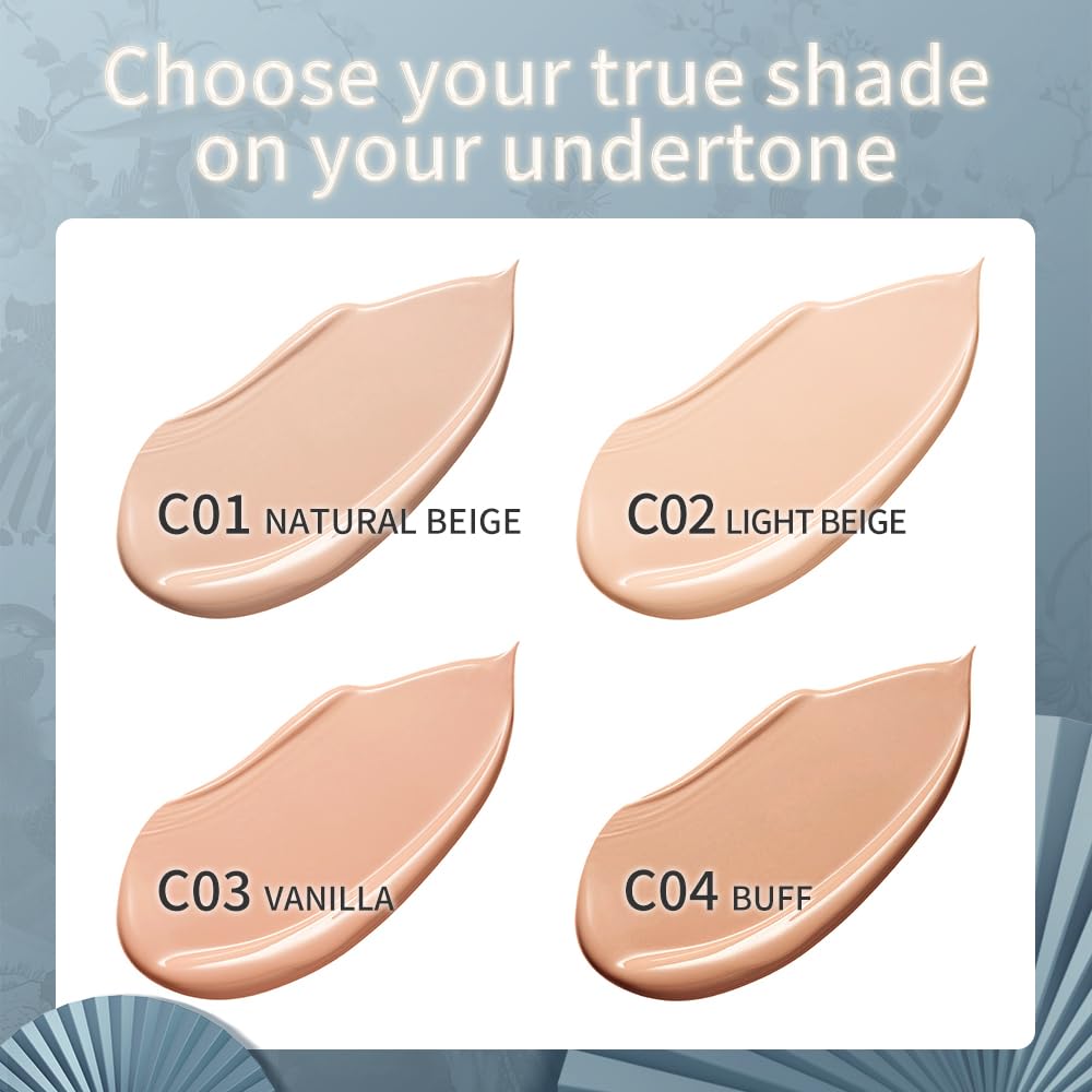 CATKIN SUMMER PALACE Foundation for Mature Skin, Full Coverage Foundation with Lightweight and Breathable Formula, Refillable Cushion, 13g*2
