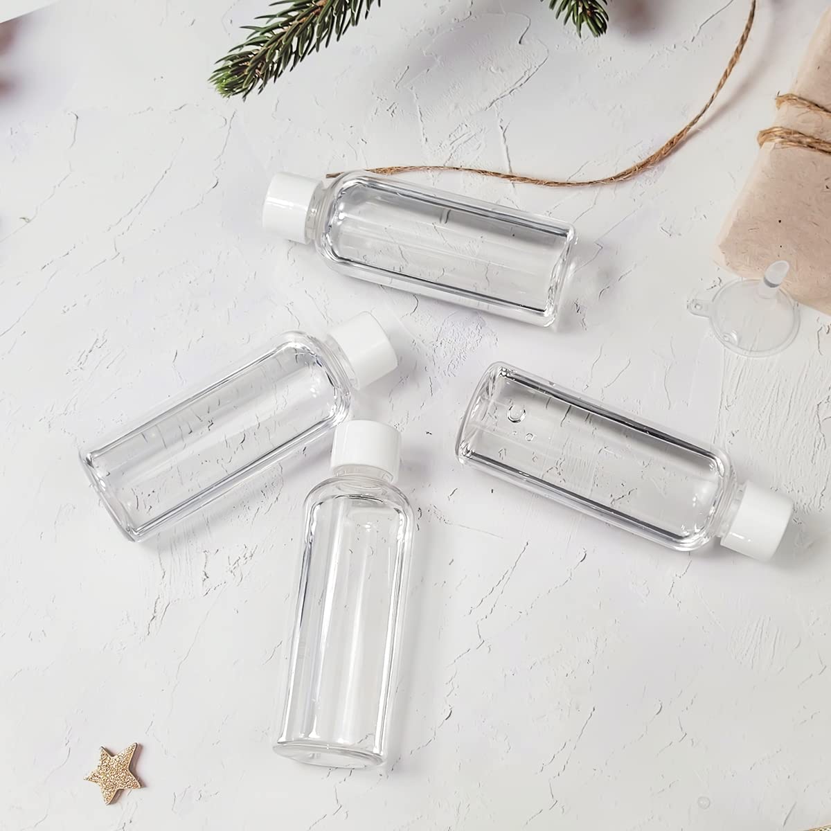 4pcs Travel Bottles,80ml Refillable Clear Empty Plastic Travel Size Containers Bottles with Screw Lids for Toiletries,Soap,Shampoo and Conditioner