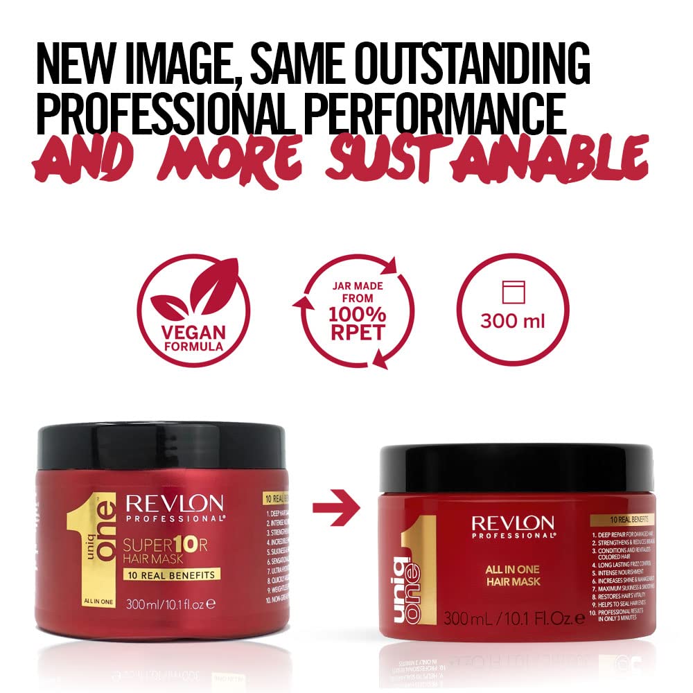 REVLON PROFESSIONAL UNIQONE ALL IN ONE HAIR MASK, Strengthening Hair Mask, Restorative Hair Mask, Intensive Hair Conditioner Mask – 300 ml