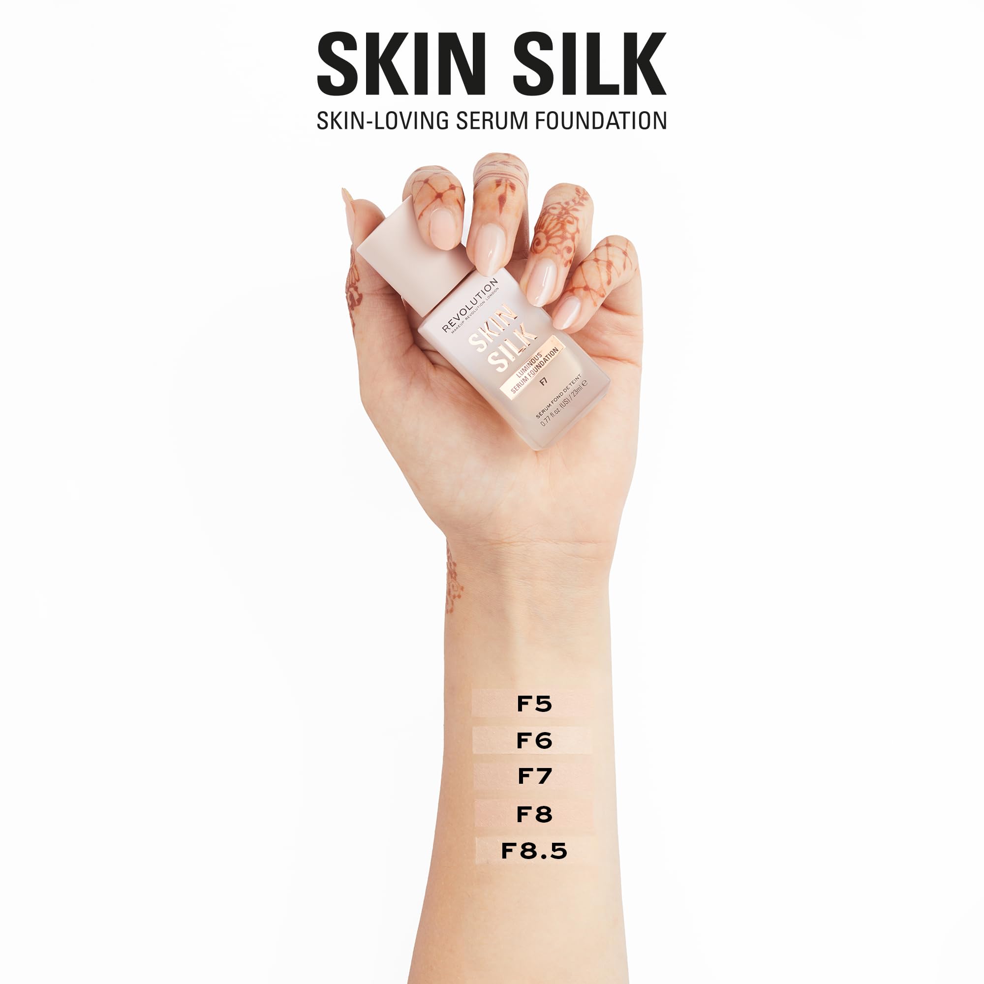 Skin Silk Serum Foundation, Light to Medium Coverage, Lightweight & Radiant Finish, Contains Hyaluronic Acid, F7 Light Skin Tones, 0.77 Fl. Oz.