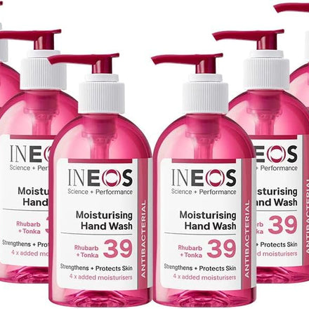 INEOS - Liquid Hand Soap - Moisturising - Handwash with Rhubarb & Tonka - 6 Bottles x 250ml, Packaging May Vary