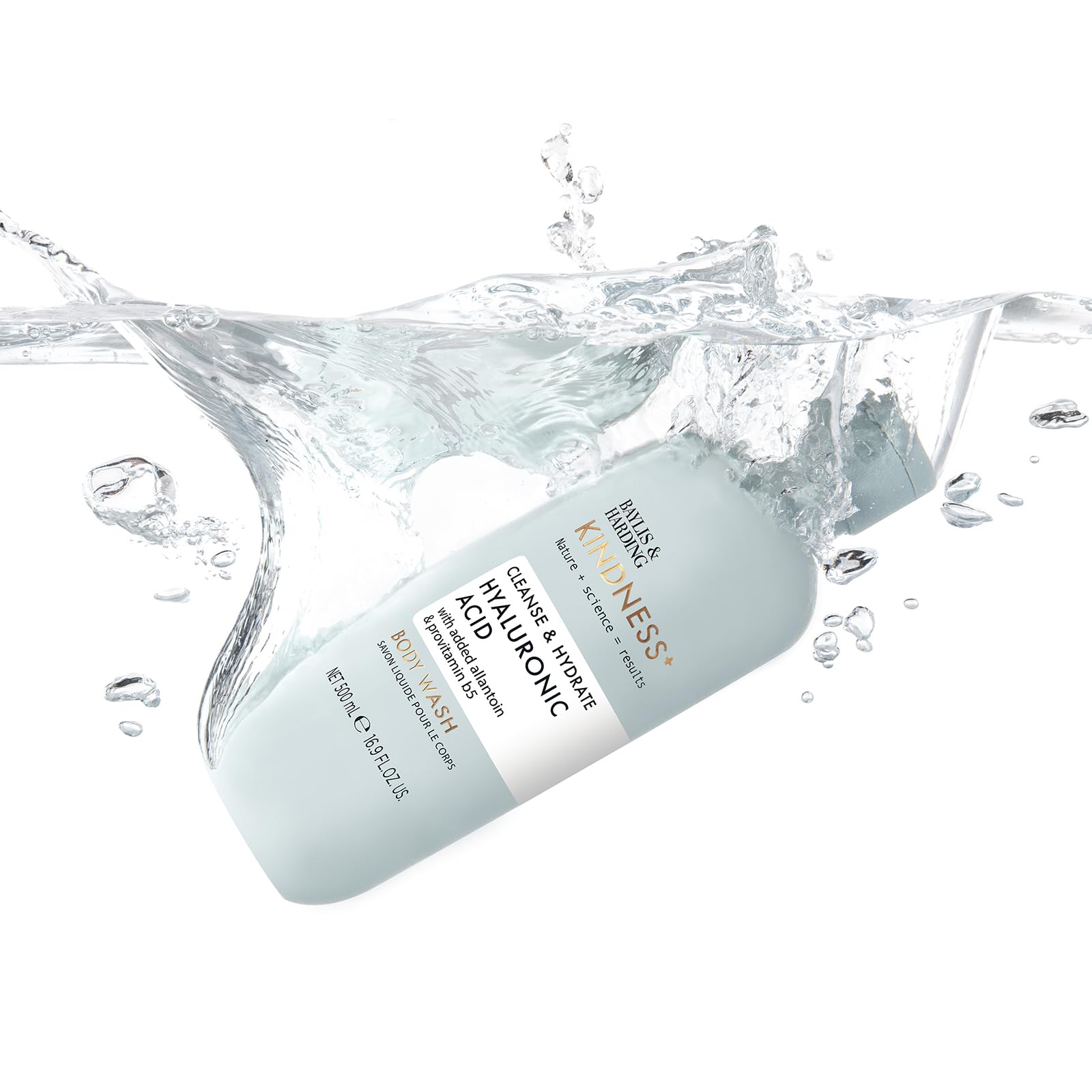 Baylis & Harding Kindness + Plant Hyaluronic Acid, Pear & Orange Blossom Fragrance, 500 ml Cleanse & Hydrate Body Wash (Pack of 3) - Vegan Friendly