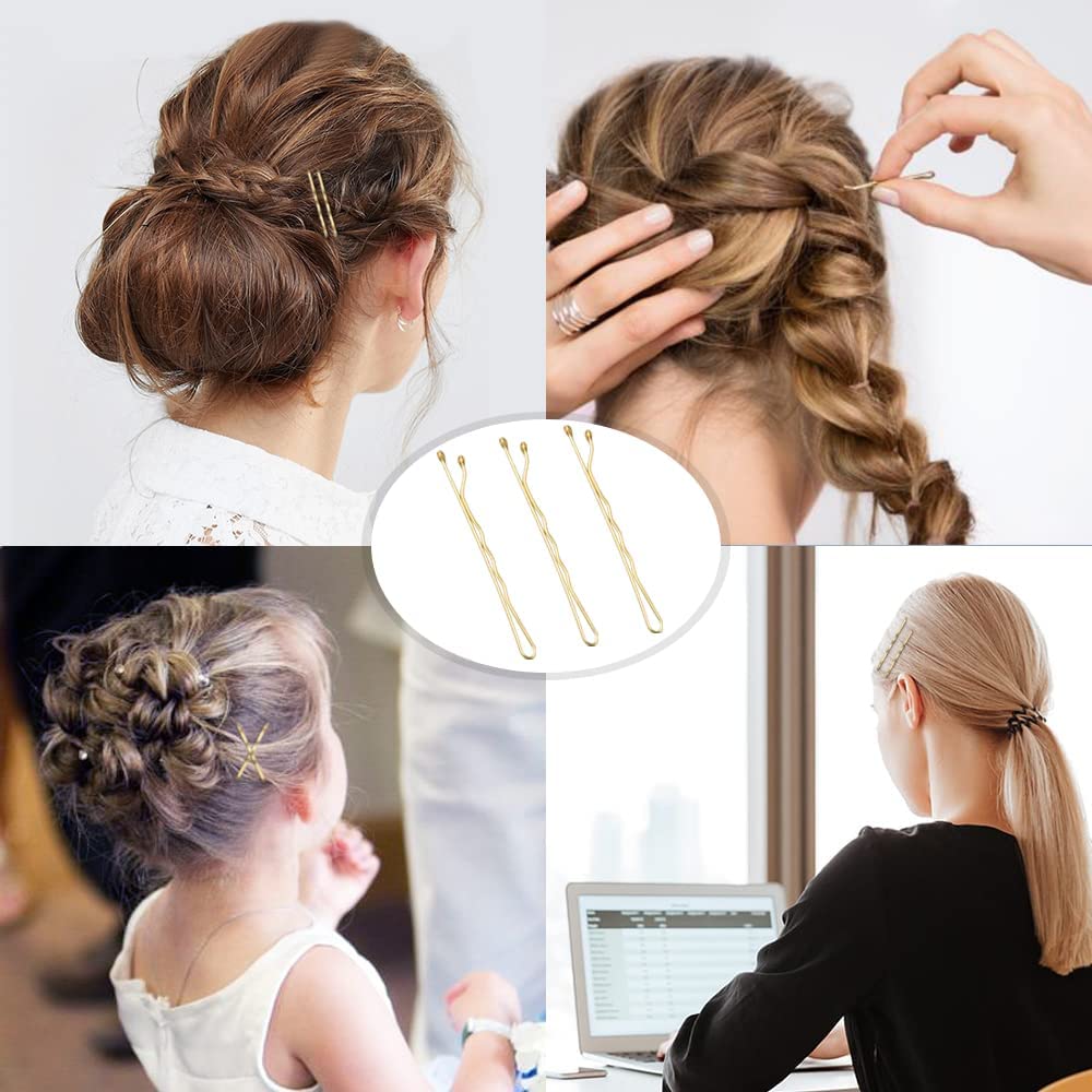 Blonde Bobby Pins, MORGLES 120 Pcs Hair Pins Hair Grips Blonde for Women with Box(5 cm/2.2 Inches)