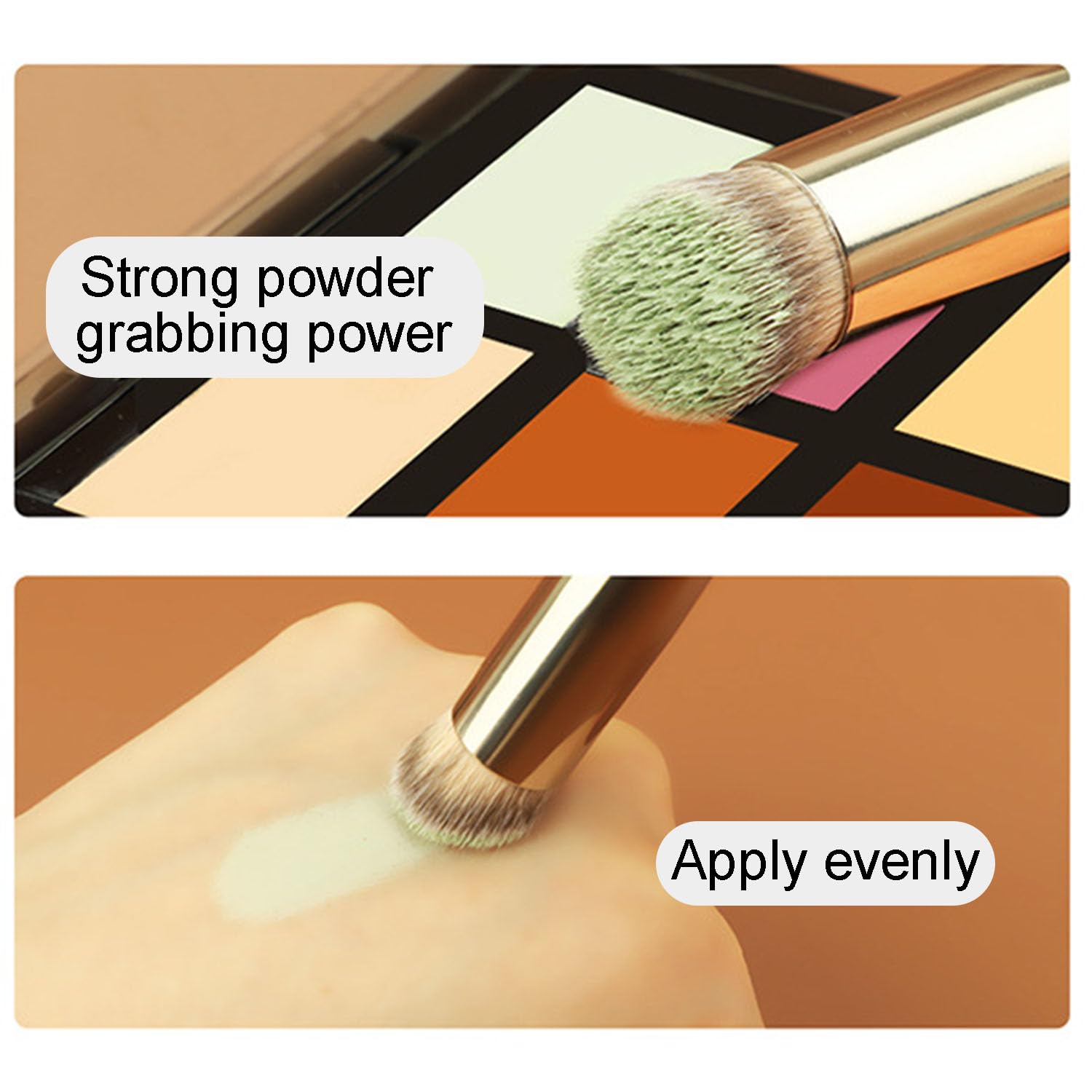 TingDongWei 2 Pieces Foundation Brush and Concealer Brush, Professional Flat Tip Kabuki Brush for Liquid Foundation, Polishing