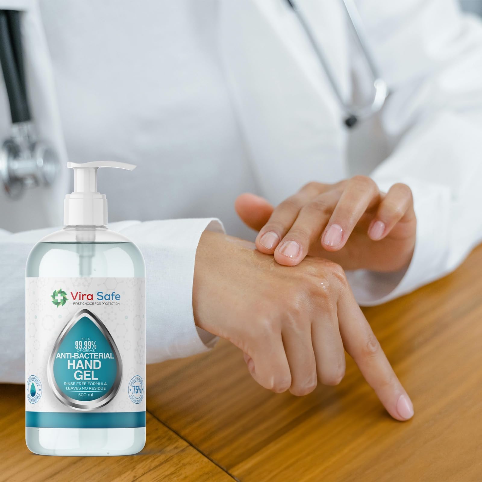 4 x 500ml Hand Sanitiser 70% Alcohol Gel Anti Bacteria Viral Eliminating Formula Gel Alcohol Anti Bacterial Formula Pack Of 4