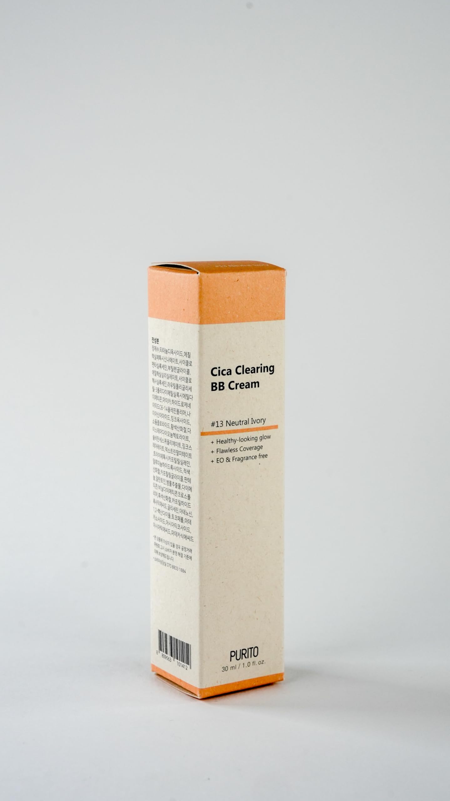 PURITO Cica Clearing BB Cream #13 Neutral Ivory 1 fl.oz / 30ml, Vegan bb cream, foundation, cruelty free