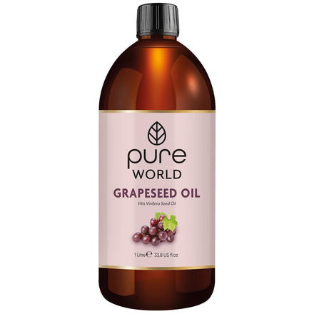 Pure World Natural Grapeseed Oil 100% Pure and Undiluted. 1 Litre Premium Italian Quality Grapeseed Oil