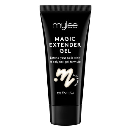 MYGEL by Mylee Magic Extender Gel – Long Lasting Wear, Natural Look, Nail Extension Gel, for Beginners & Salon Professionals, Acrylic Nail Thickening Builder Gel, Nail Art - 60 Gram Tub (Milky White)
