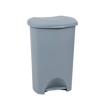 Addis Eco Made from 100% Recycled Plastic Family Kitchen Pedal Bin, 50 Litre, Light Grey