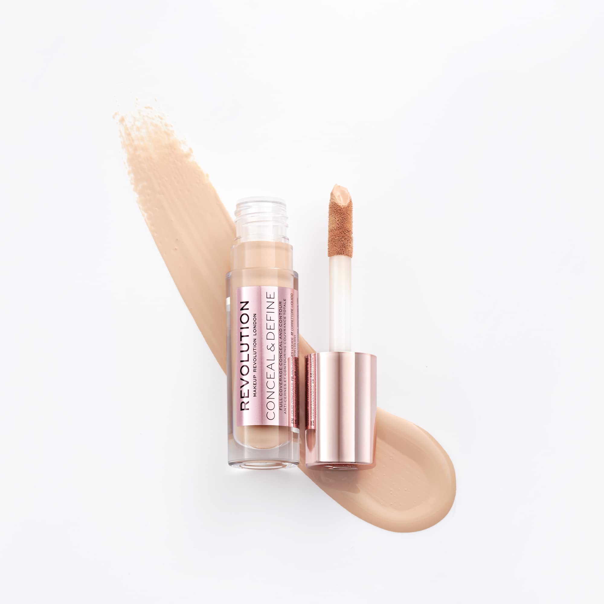 Revolution Beauty, Conceal & Define Concealer, Full Coverage & Lightweight, Long-Lasting Matte Finish, Vegan & Cruelty Free, C5 Fair or Light Skin Tones, 0.14 Oz.
