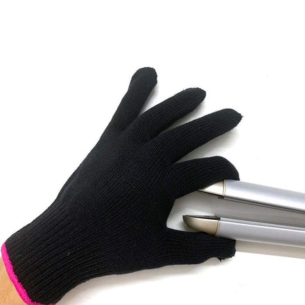 Professional Heat Resistant Styling Glove, Heat Lock for Curling, Flat Iron and Curling Wand, Suitable for Left and Right Hands, 1 Piece, Pink Edge