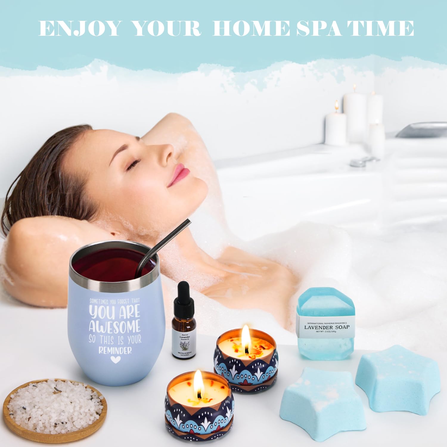 BaiCai Pamper Gifts for Women Birthday, Pamper Hamper for Mother Relaxation Bath Gift Care Package for Her Pamper Kit Self Care Gift Set Girls,Birthday Gift for Friends,Wife,Sister,Girlfriend,Grandma