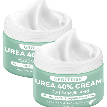 2 Packs Urea Foot Cream 40 Percent Plus 2% Salicylic Acid 150g ||Foot Cream with Urea with Hyaluronic Acid, Tea Tree & Aloe Vera for Deep Moisturizing, Callus Soften