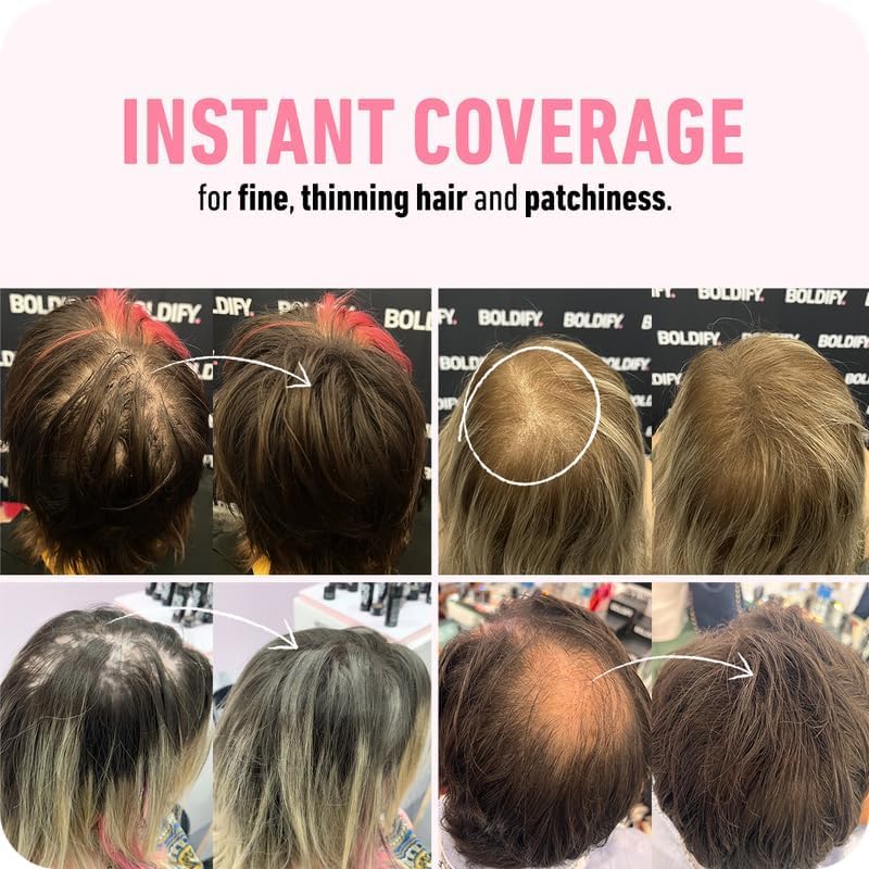 BOLDIFY Hair Fibres (56g) - Fill In Thinning and Fine Hair for an Instantly Fuller, Thicker Look - 14 Shades for Women and Men - Light Brown