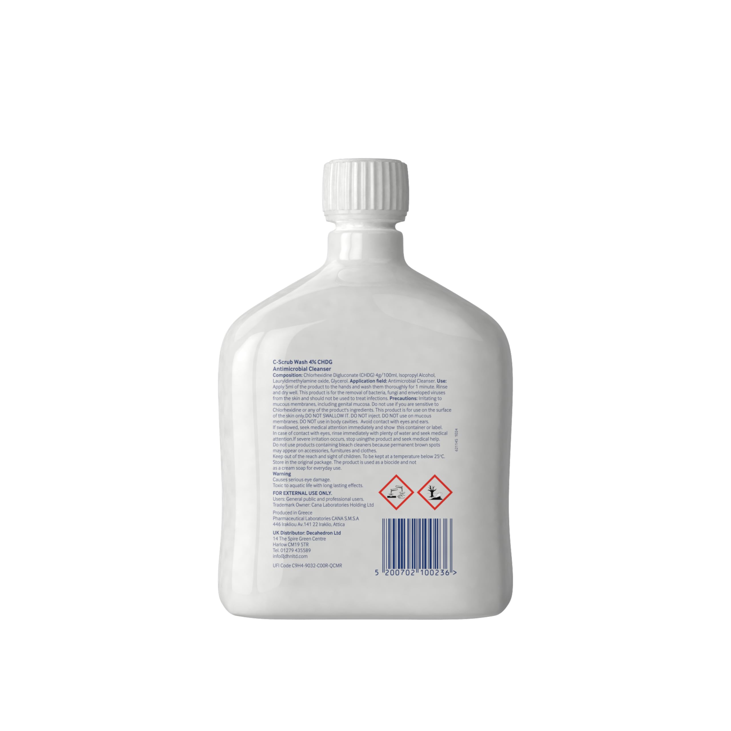 C-Scrub Wash Chlorhexidine 4% w/v | 1000ml | Anti-Microbial Hand, Skin Cleanser | Pump Dispenser | Antibacterial Wash