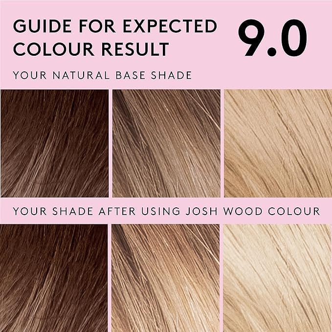 Josh Wood Permanent Colour 9.0 (Blonde) Celebrity-approved ammonia-free - Leaves hair super shiny and hydrated with 100% grey coverage - Natural-looking and Vegan