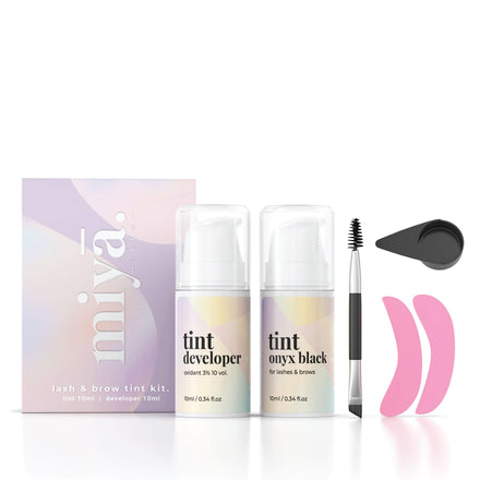 MIYA LASH 2 in 1 Brow & Eyelash Tint Kit | Black Permanent Dye | Lash Tinting Kit With Tools & Developer