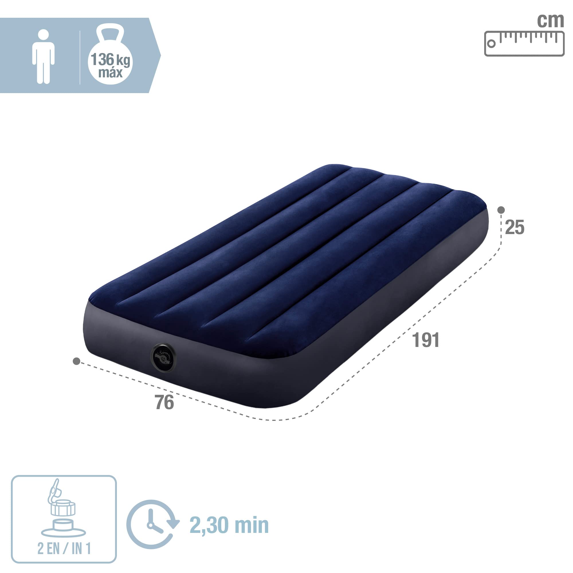 Intex Air Bed, 64756, Colorful, 191 x 76 x 25 cm