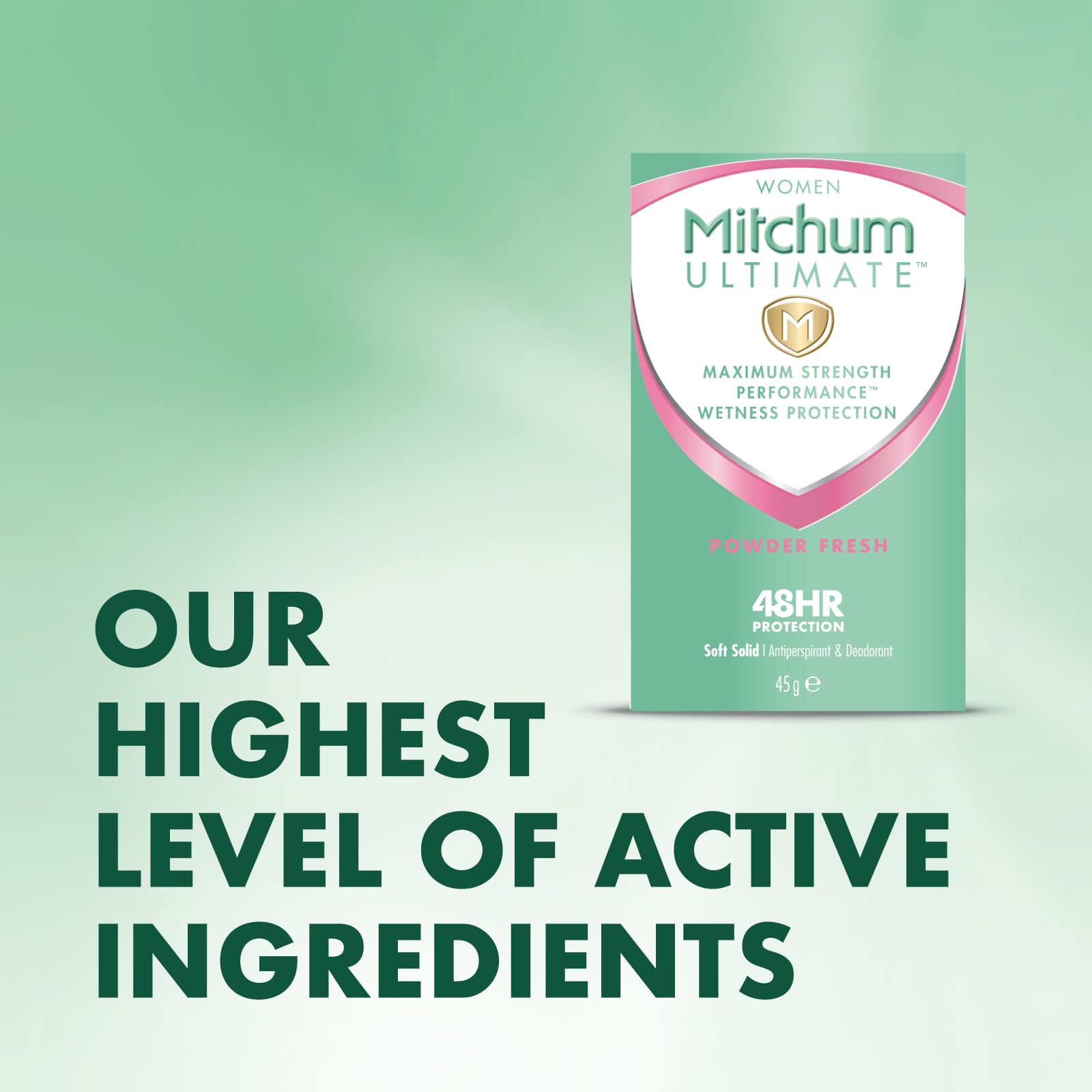 Mitchum Ultimate Women 48HR Protection Soft Solid Powder Fresh Antiperspirant & Deodorant 45 g