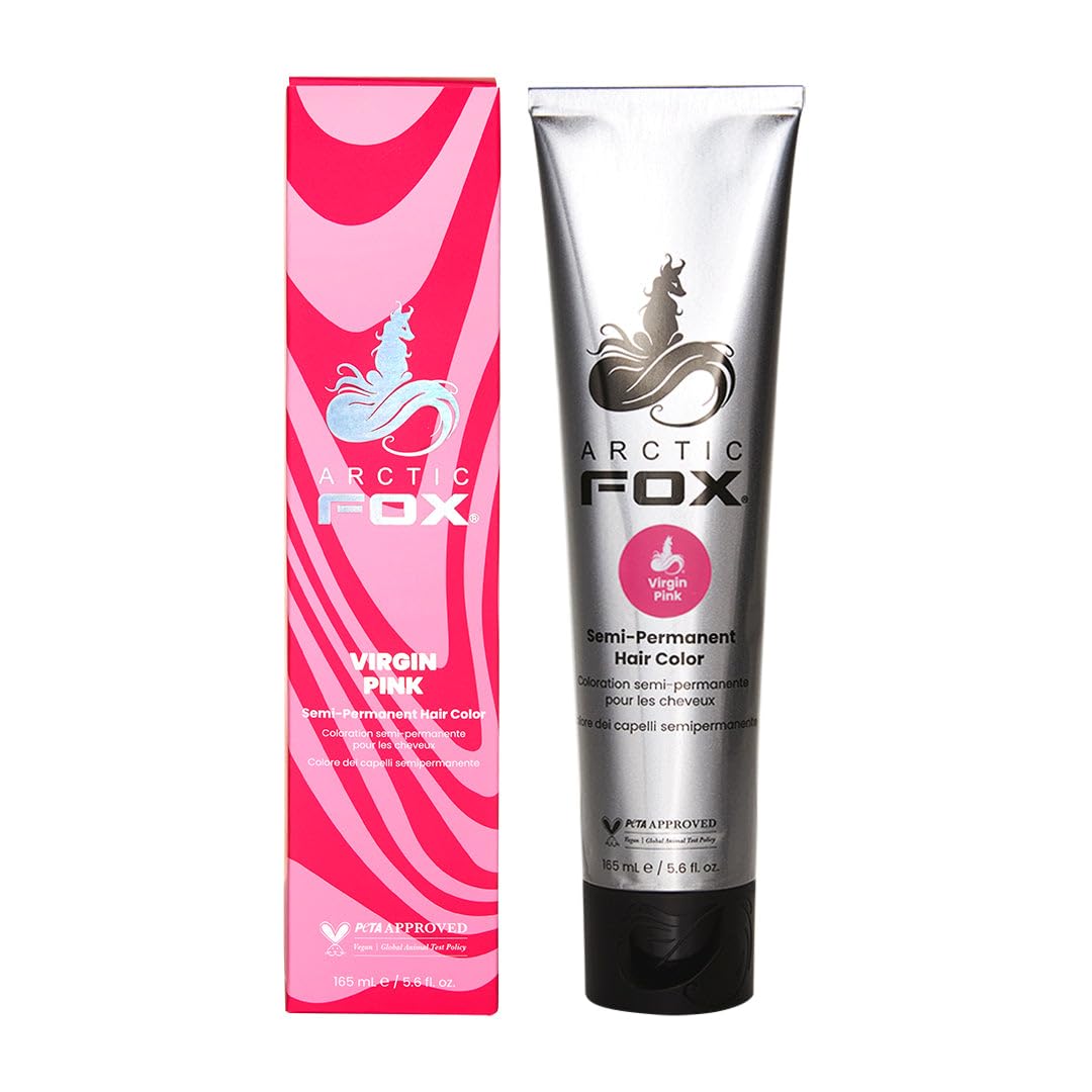 ARCTIC FOX 100% Vegan & Cruelty Free Vibrant Semi Permanent Hair Colour Dye - Virgin Pink 165 ml e