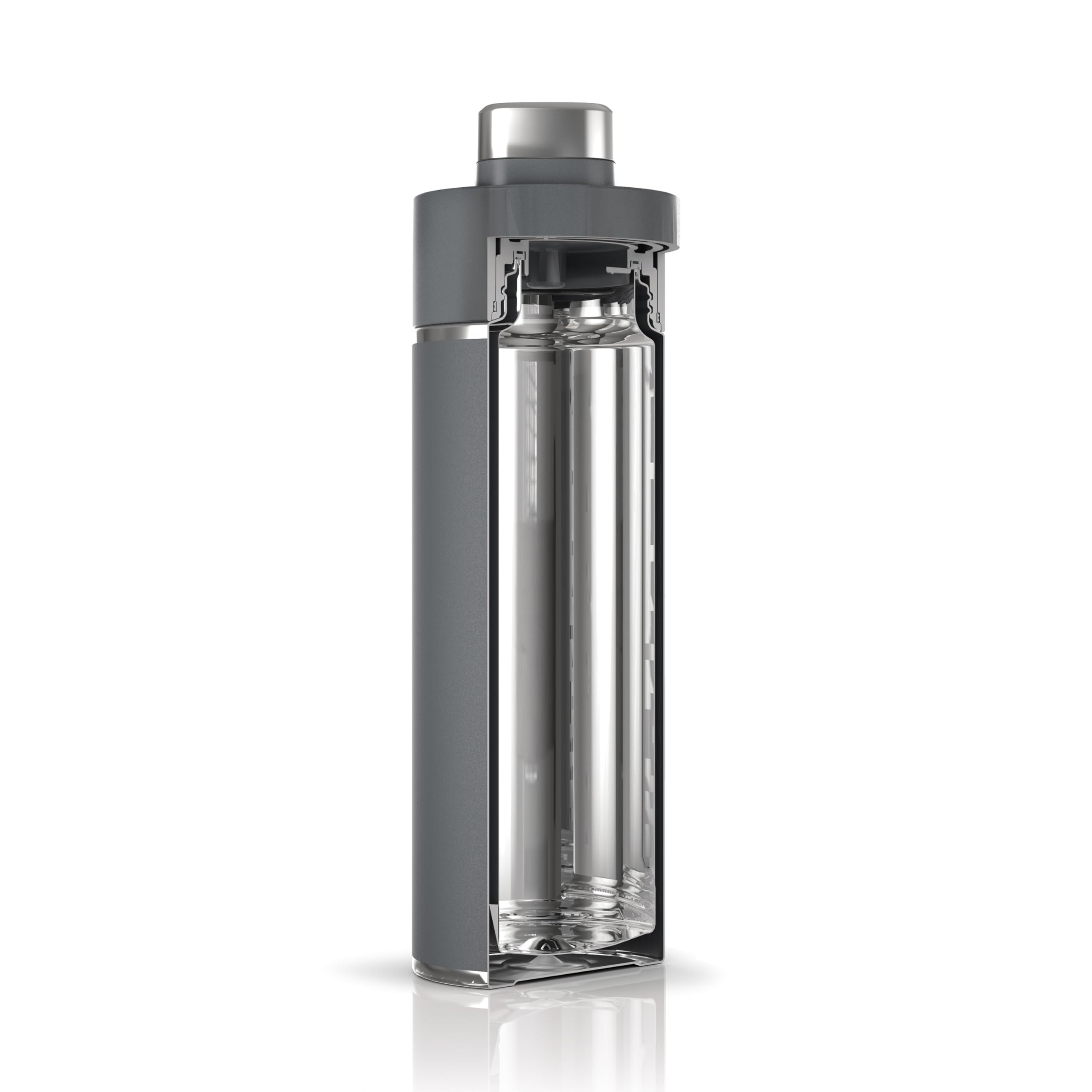 Ninja Thirsti Water Bottle and Flask 700 ML with Leak-Proof Lid, Designed for Carbonated, Hot & Cold Drinks, Ideal for Travel & Sports, Triple Insulated, Stainless Steel Bottle, Grey, DW2401EUUKGY